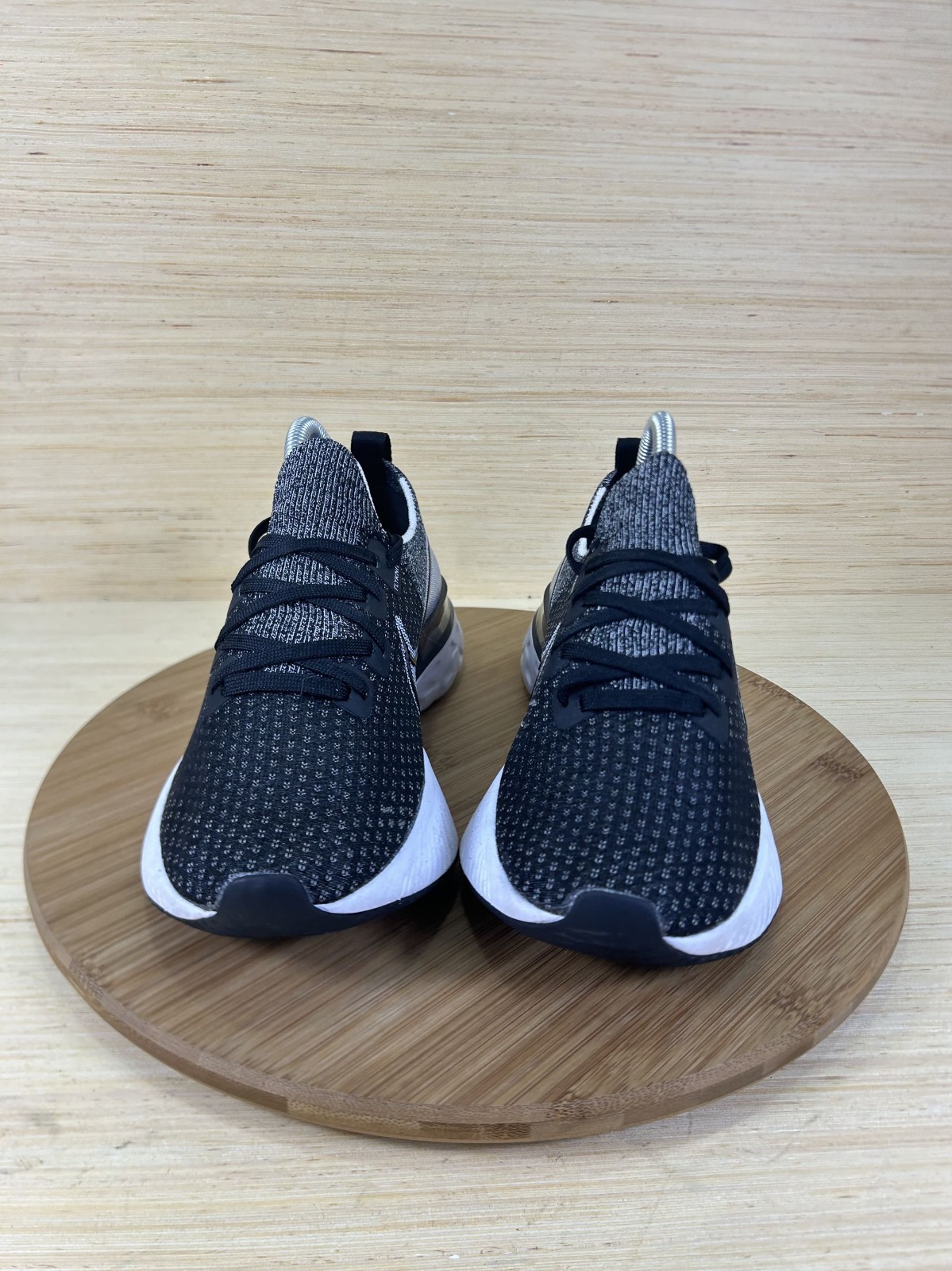 Nike React Infinity Run Flyknit Black Gray Athletic Running Shoes Womens 8.5