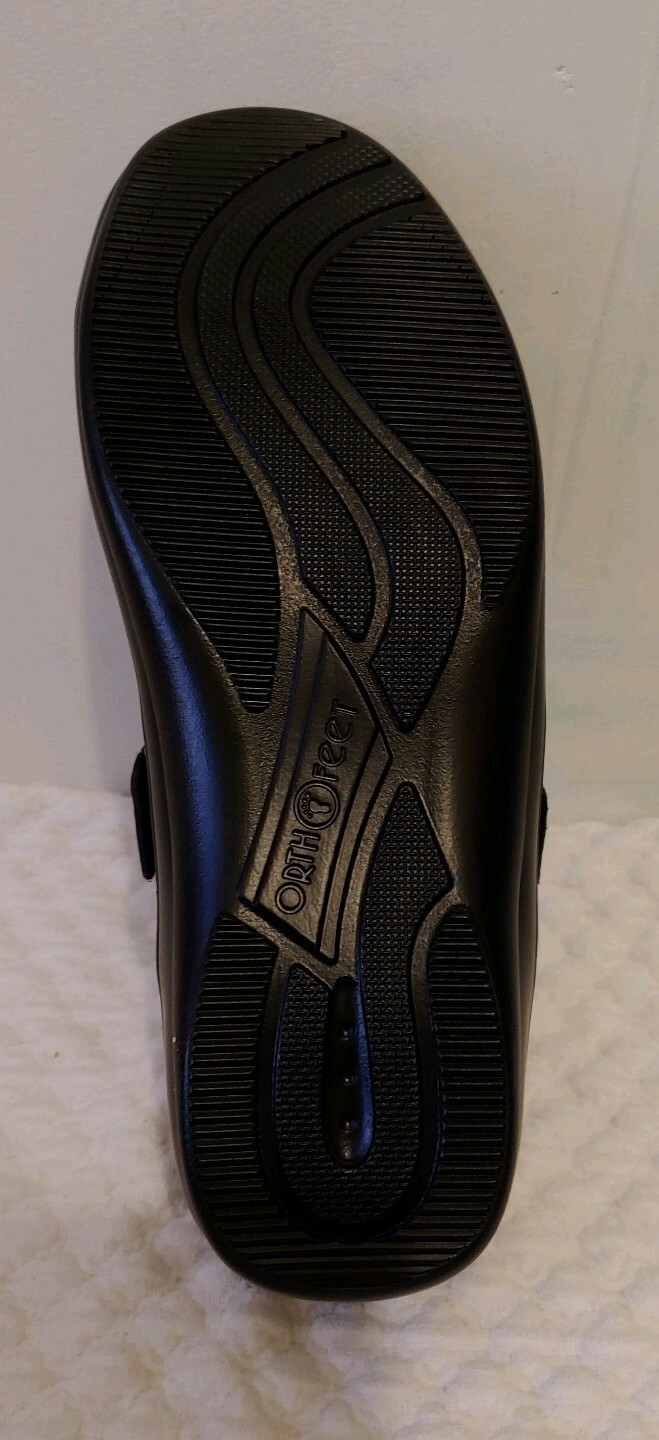 Orthfeet Women’s Mary James Size 9 with 1/8 Spacer Black Leather NWOT