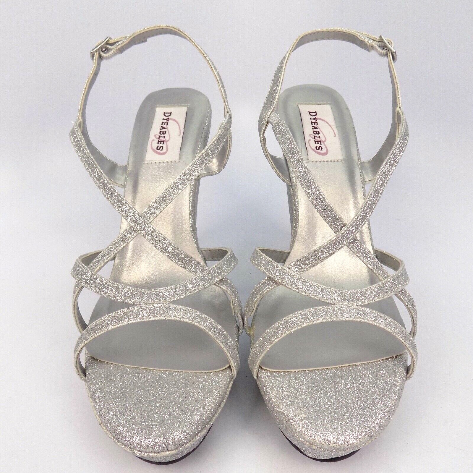 Dyeables Inc Dee Wedge Women Sandal Silver Size 9 B AL6518