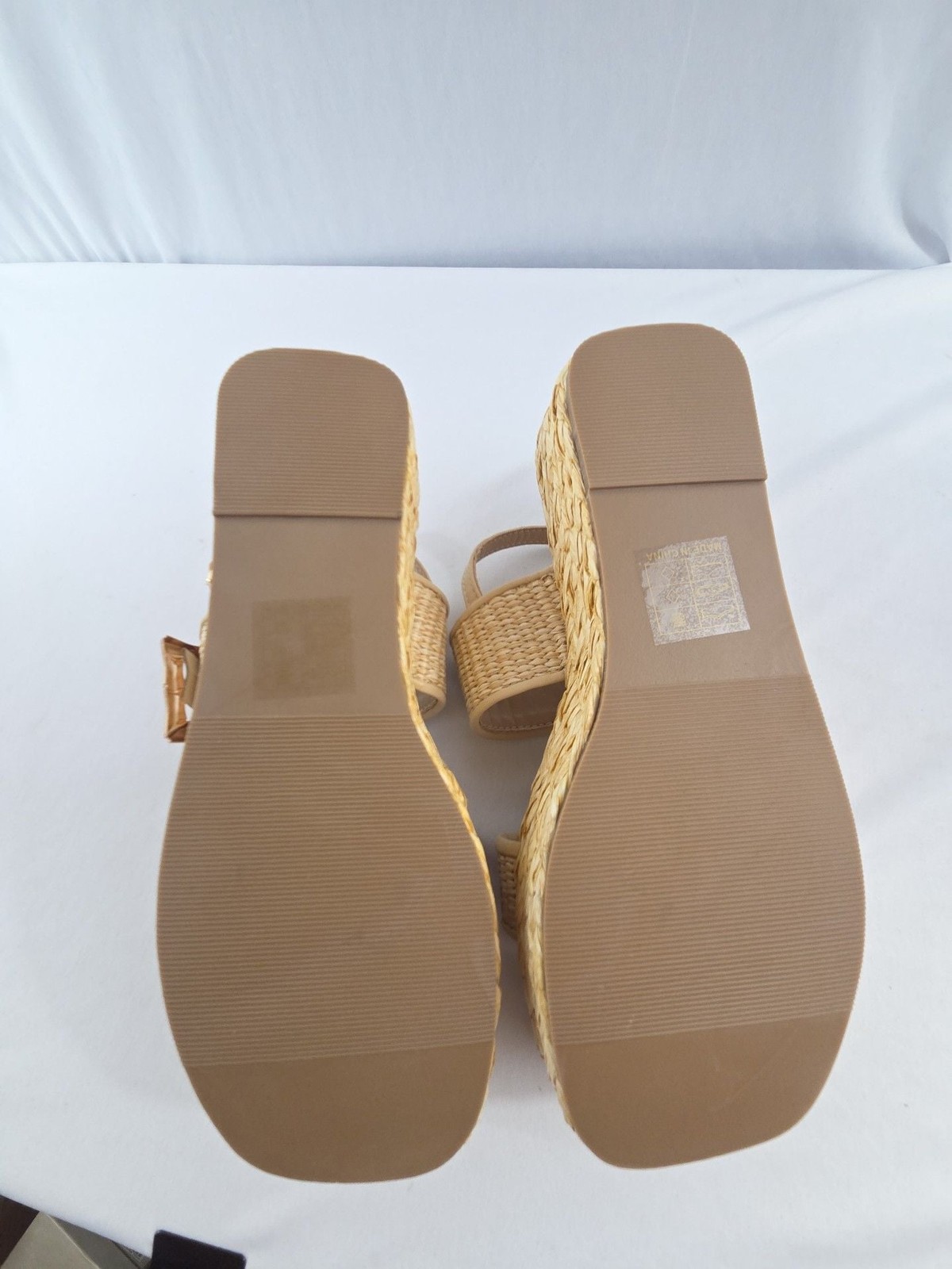 Shoe ‘N Tale Raffia Woven Platform Wedge Espadrille Sandals
