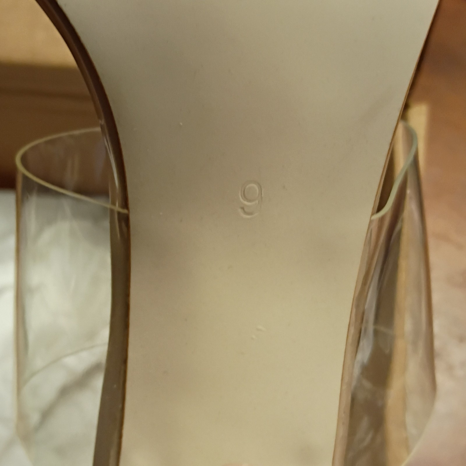 Viviany Beige Clear Transparent Strap Stiletto Mule Pointed Toe Heels Size 9