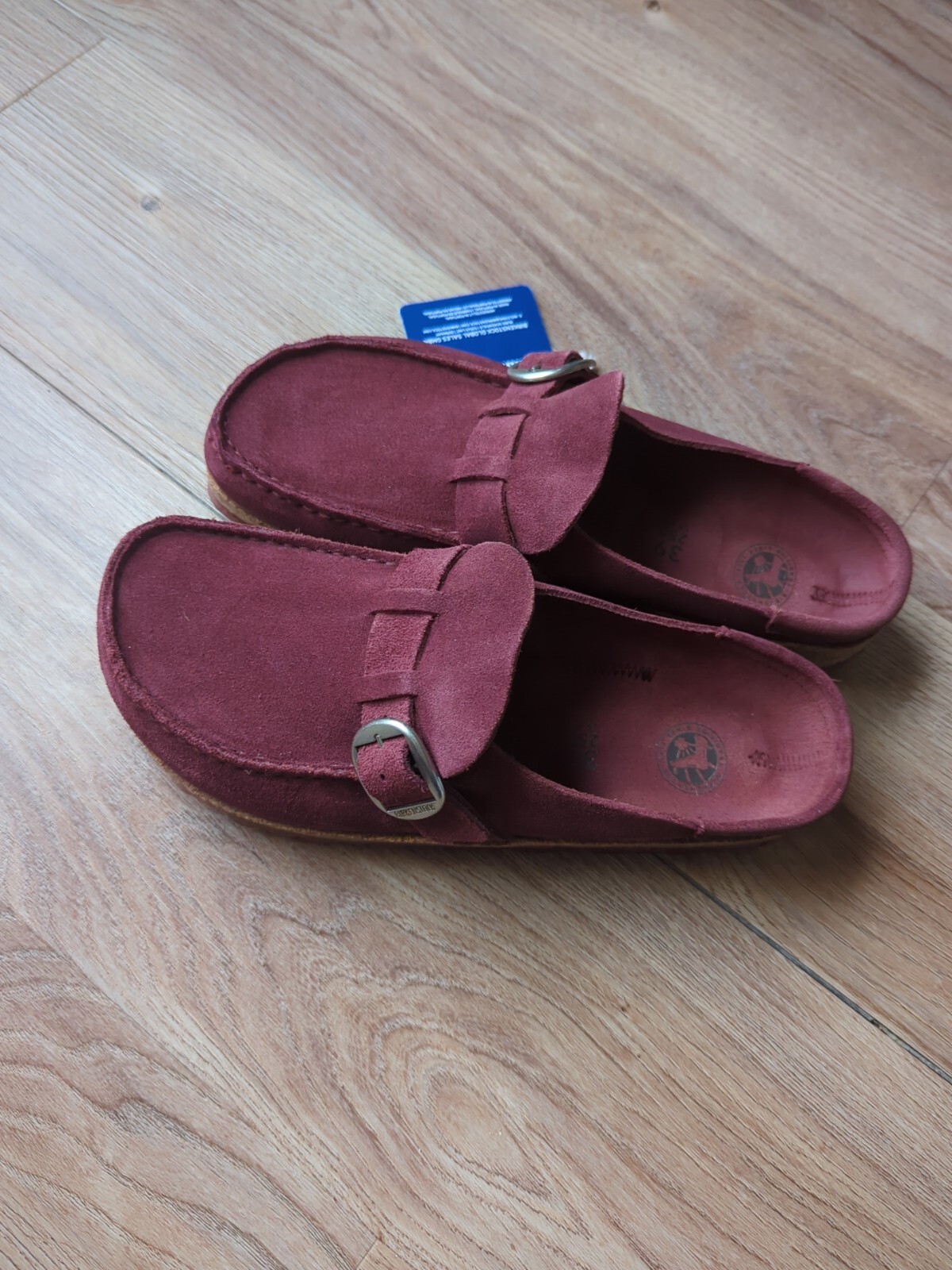 Birkenstock Buckley Suede Moc Toe Clogs Maroon EU 39 Women 8-8.5