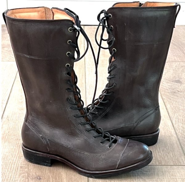 NEW TIMBERLAND BOOT COMPANY BROWN LEATHER ZIP UP LACE BOOTS SIZE 5