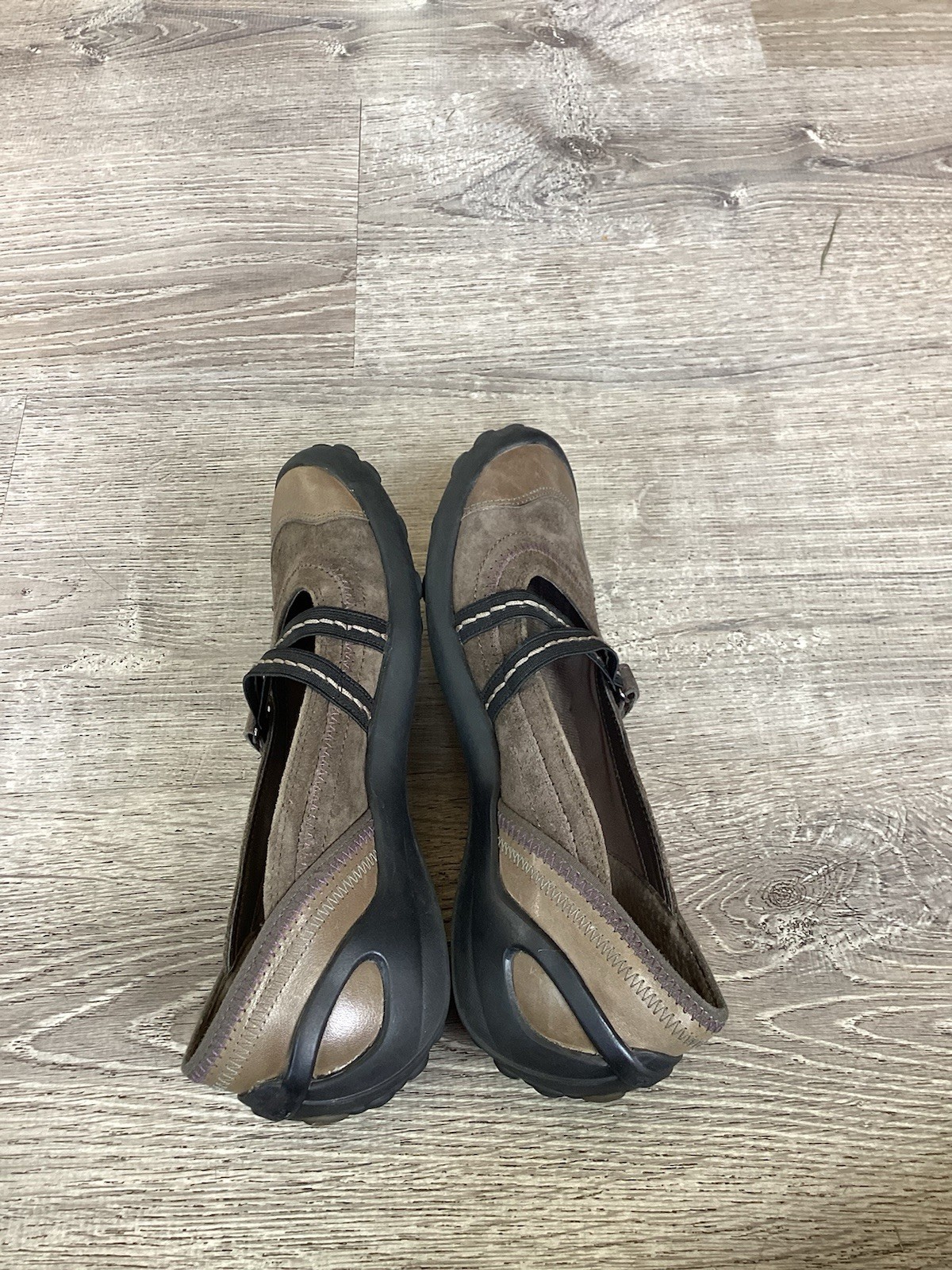 Privo By Clarks Womens Size 6.5 Brown Gray Mary Janes Flats 37695 Slip On Shoes