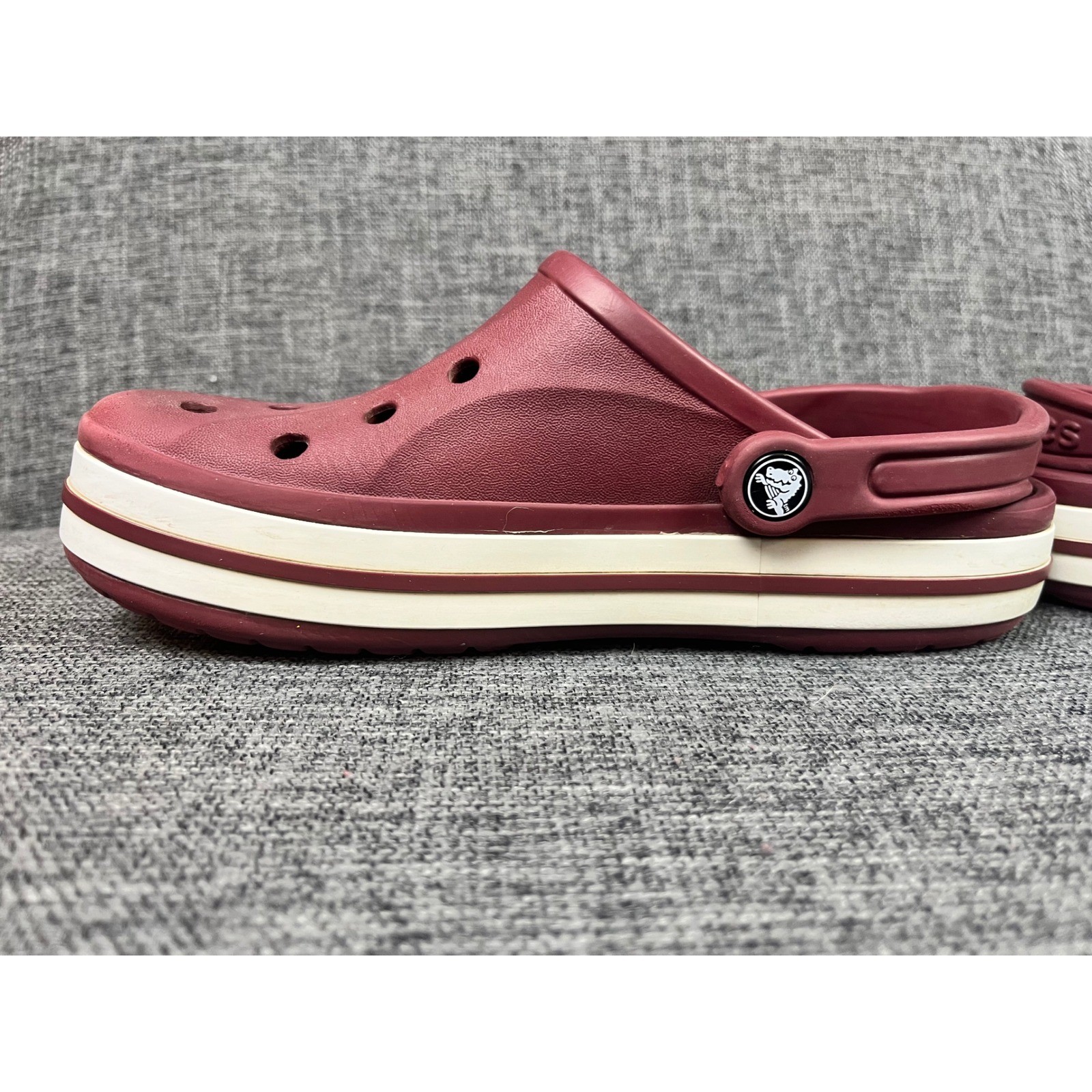 Crocs Bayaband Clog Burgundy White Unisex Comfort Water Shoes M6 W8 Beach Summer