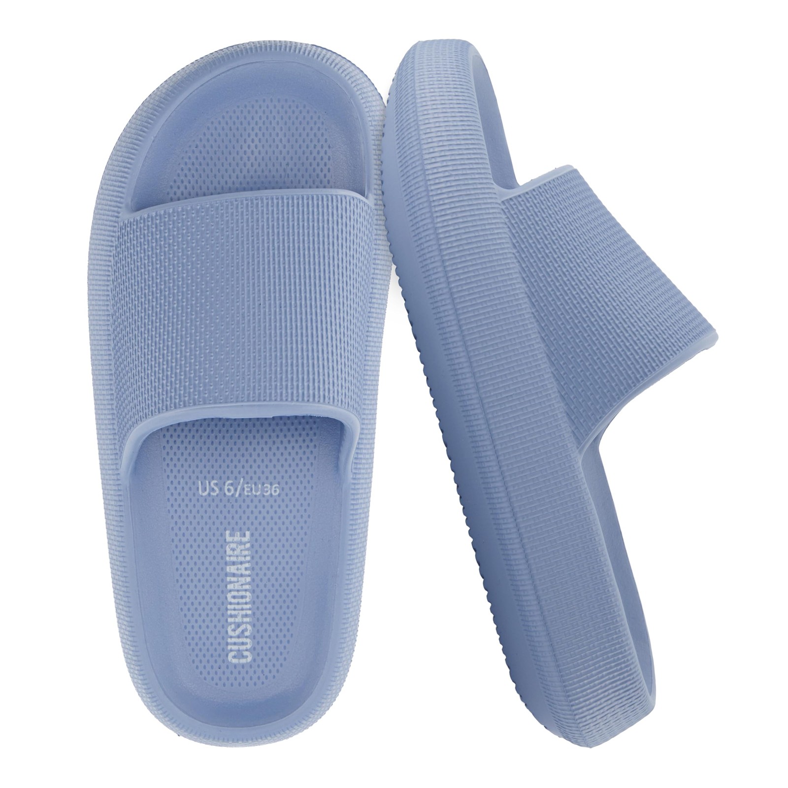 CUSHIONAIRE Feather EVA Slides for Women – Comfortable Slip On Womens Slipper…
