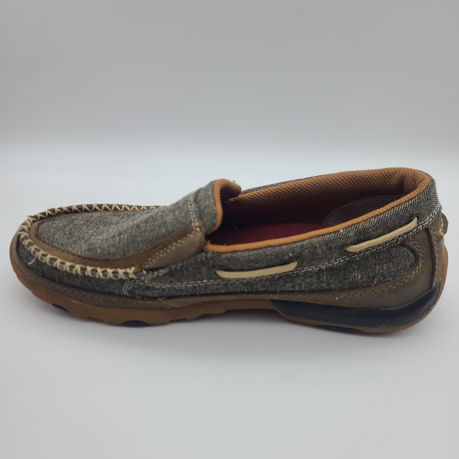 Twisted X ecoTWX Womens 9 M Brown Leather Western Driving Mocs Comfort Boat Shoe