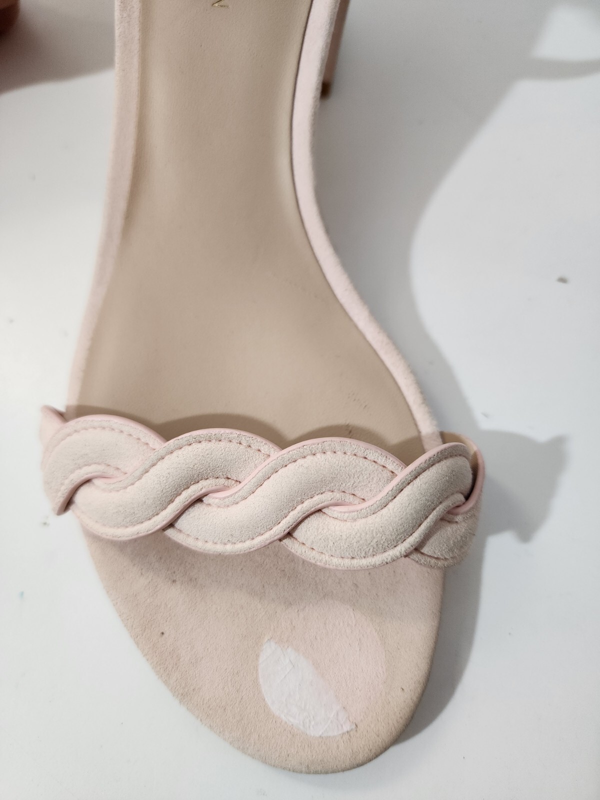 Stuart Weitzman Twistie Pink Suede Block Heels Ankle Strap Sandals Women’s Sz 7