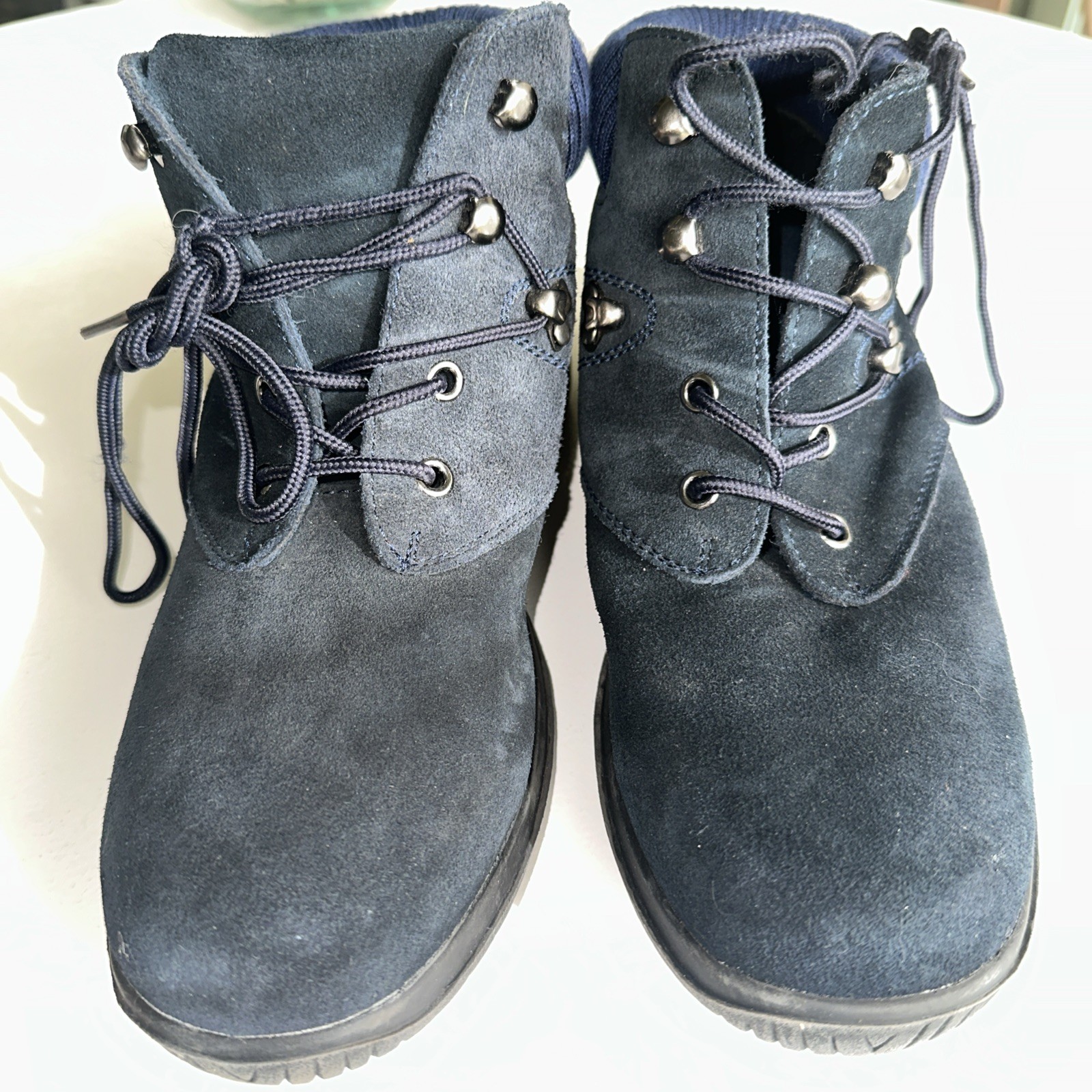 Wanderlust Blue Suede Ankle Hiking Snow Ladies Boots 8.5