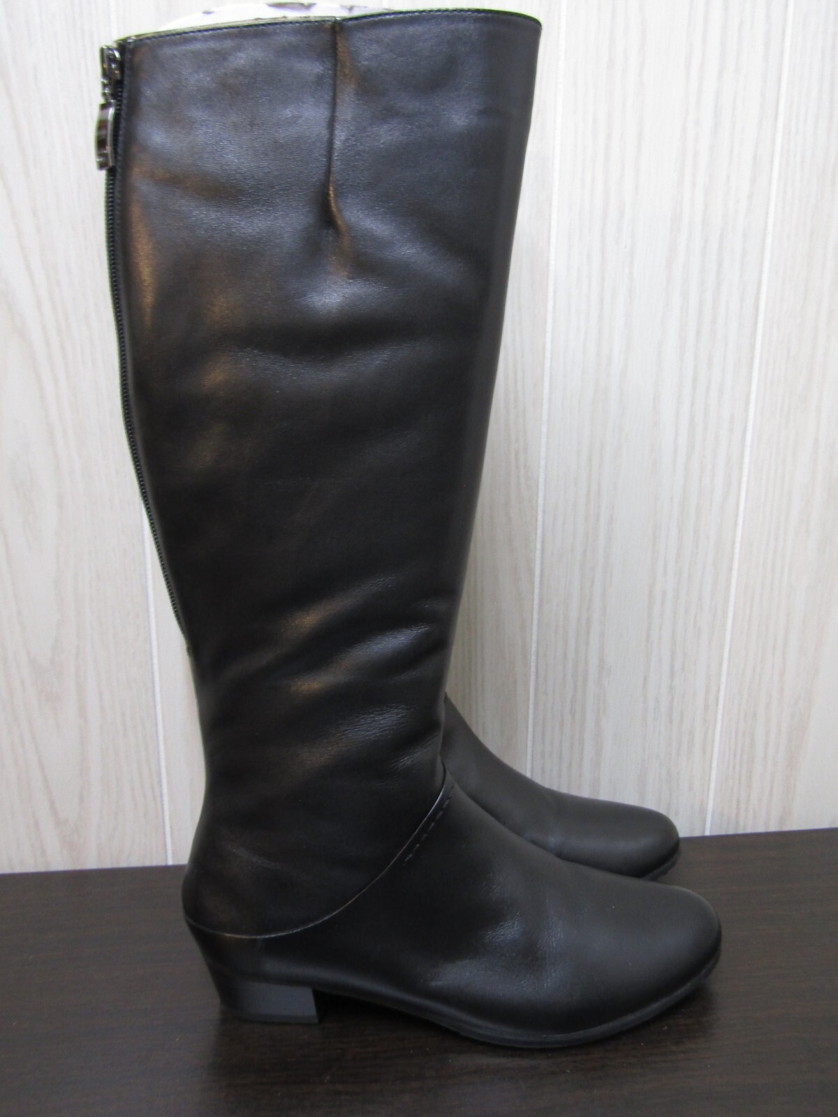 Gerry Weber Caren Black Leather Tall Boots Fur Lined Size Women EU 39 US 9