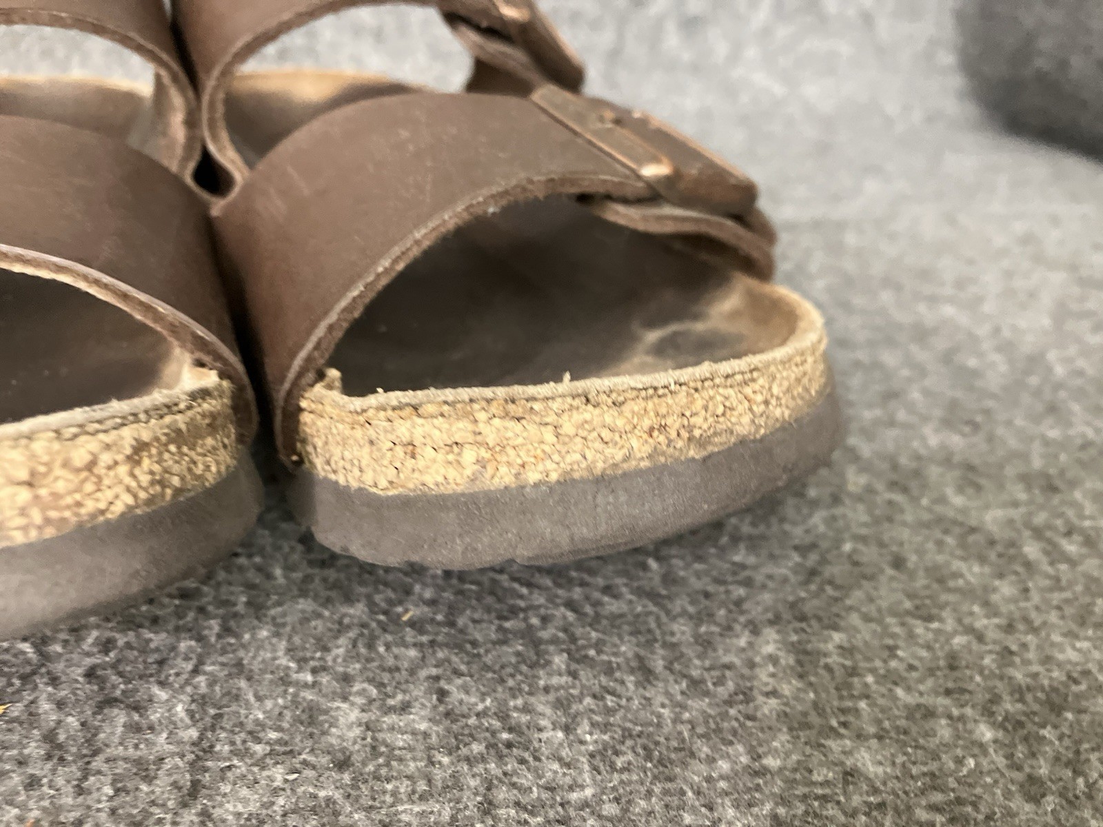 Birkenstock Arizona Sandals Women 7 – 7.5 EU 38 NARROW Brown Birko Flor