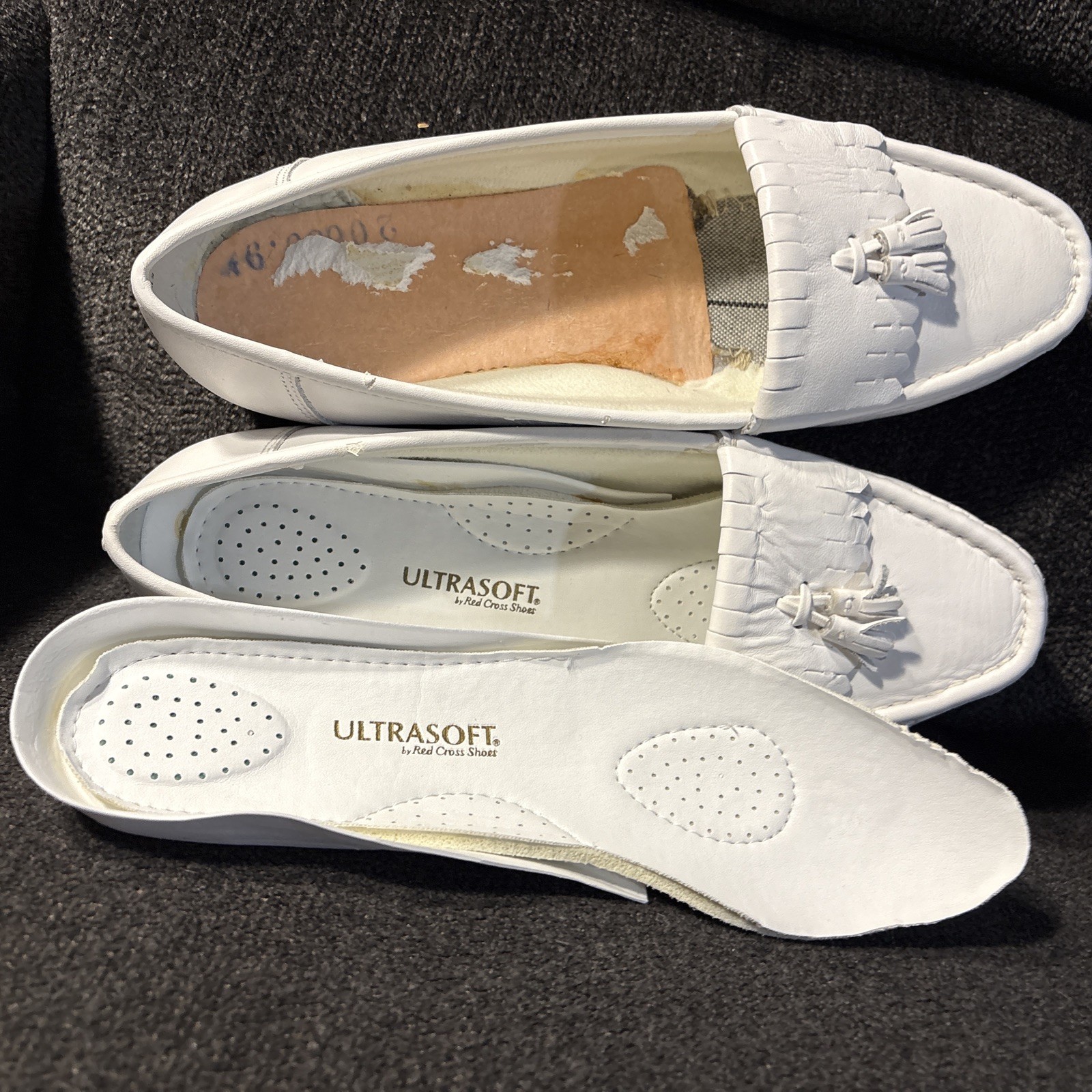 Ultrasoft White Leather Women’s Shoes Size 9.5 US W Red Cross Shoes New