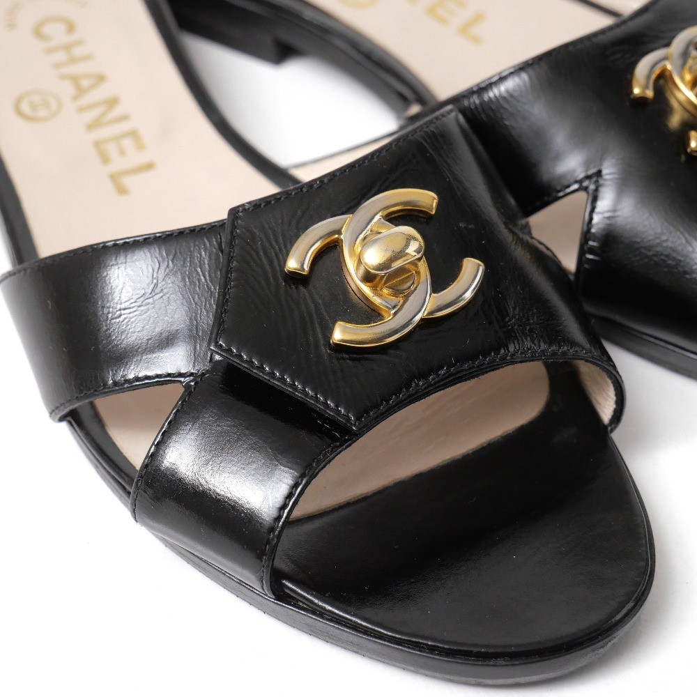 Mint CHANEL Sandals Size 36 CC COCO Mark Turnlock Decoration Branded clothin…