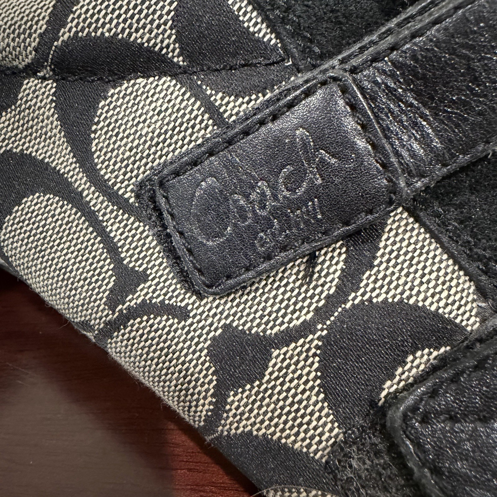 Women’s Vintage Coach Signature Gretel Black Strap Sneakers Size 8
