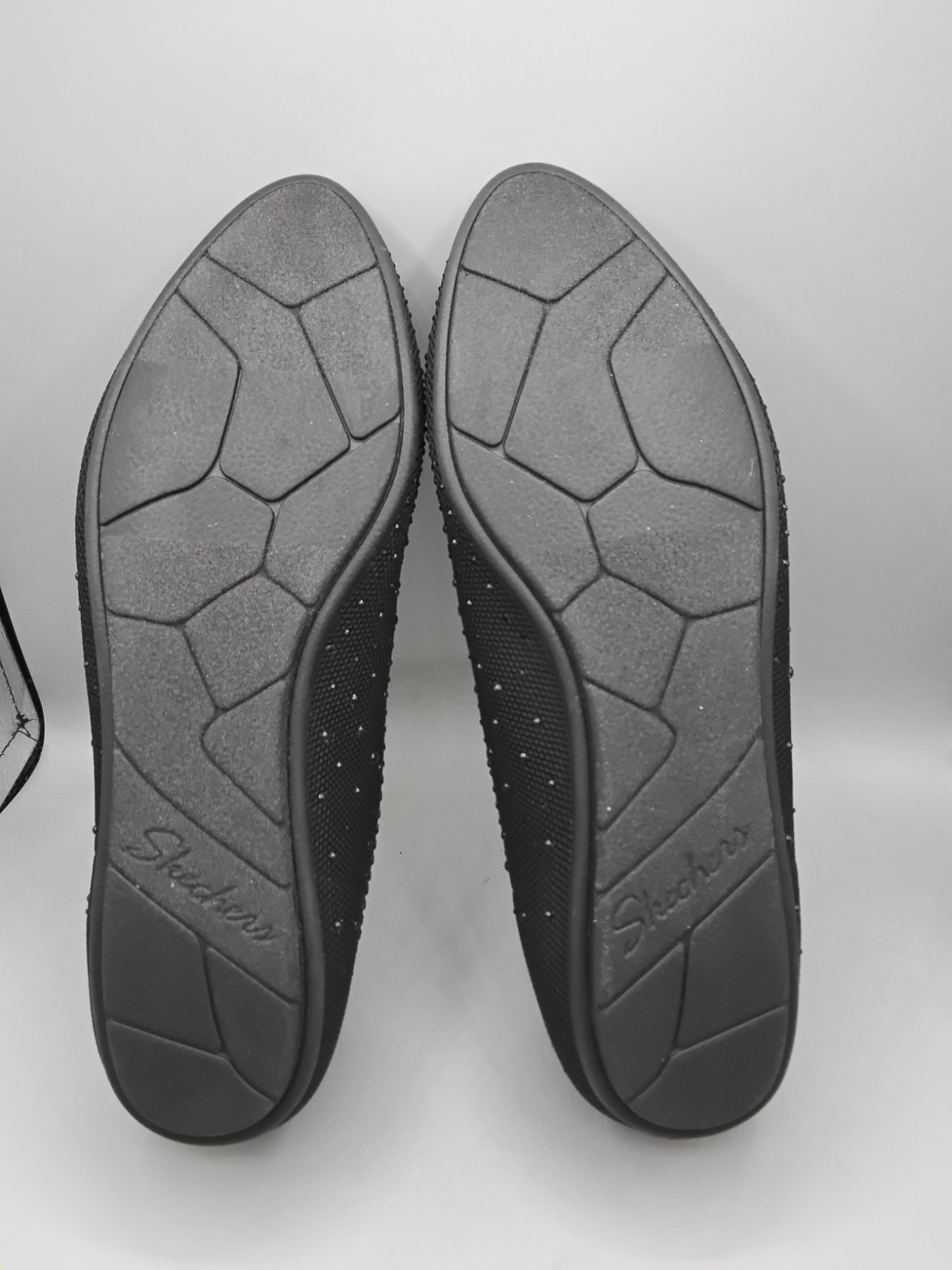 Skechers Cleo 2.0 Recycled Vegan Knit Flats Rhinestone 10M Black Slip On A273
