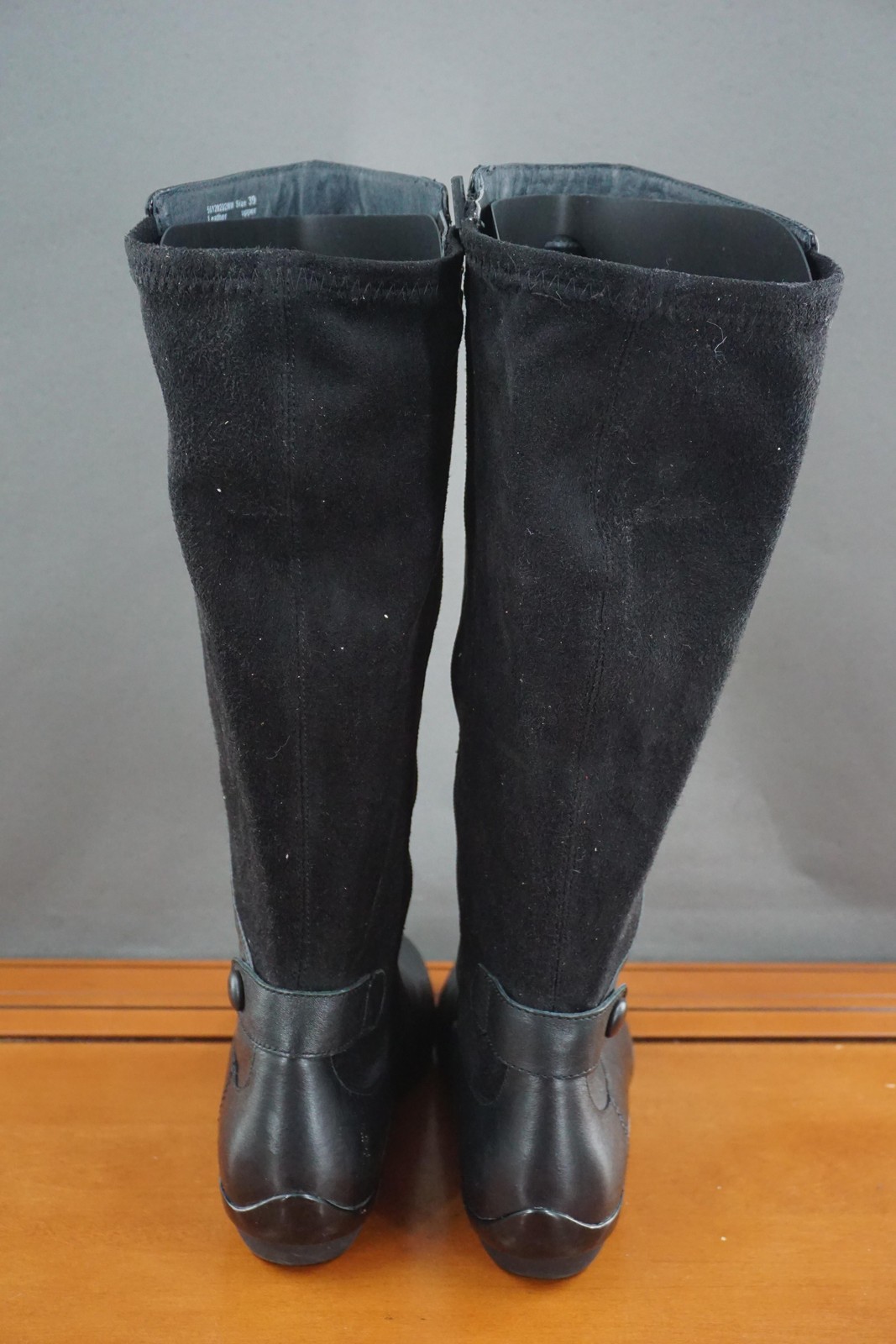 Dansko Odette Tall Riding Boots Womens Size 9 Black Leather Knee High Wedge Zip