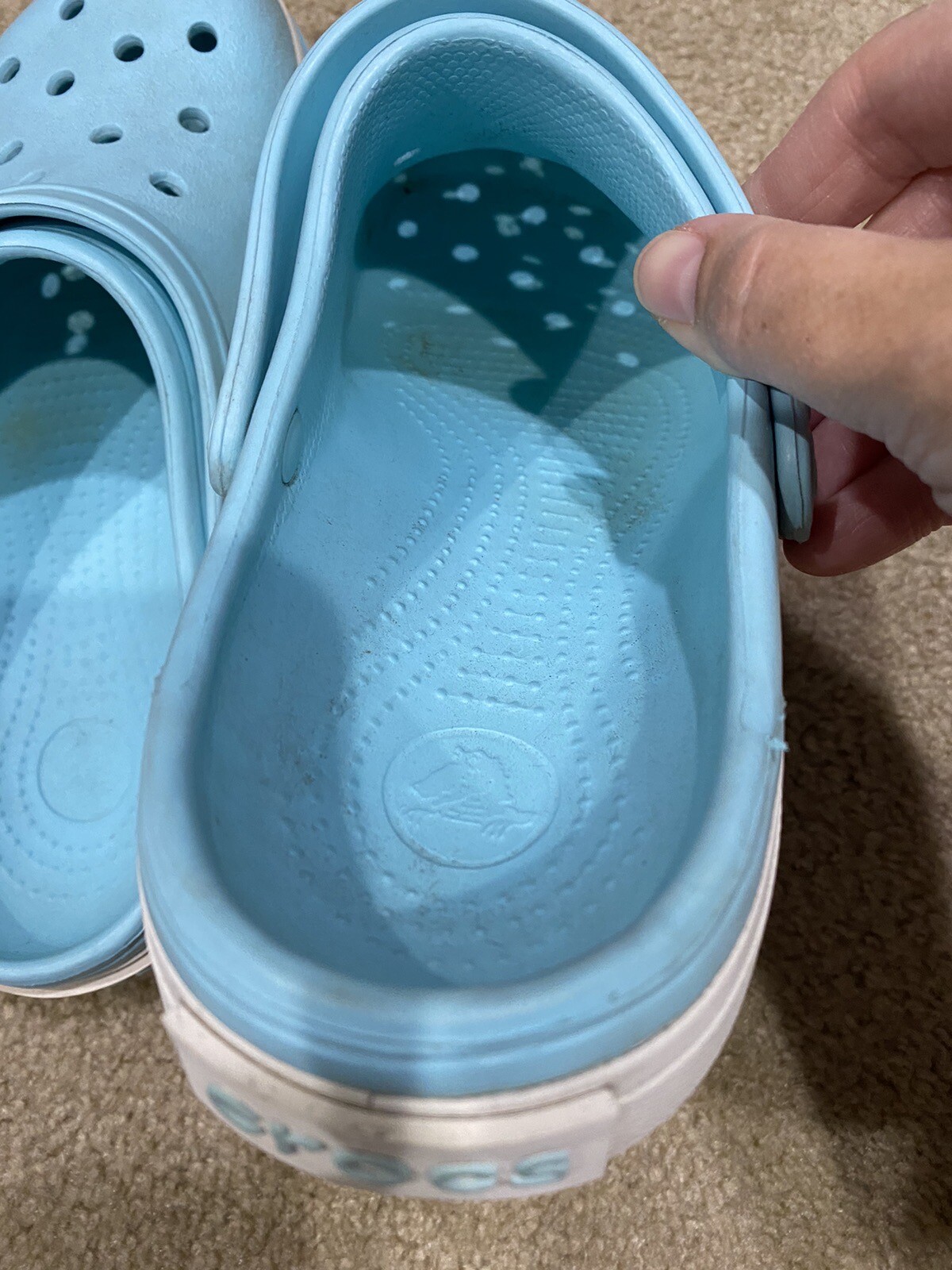 Crocs Men’s and Women’s Crocband Clog size 8 men size 10 women GUC Teal Blue