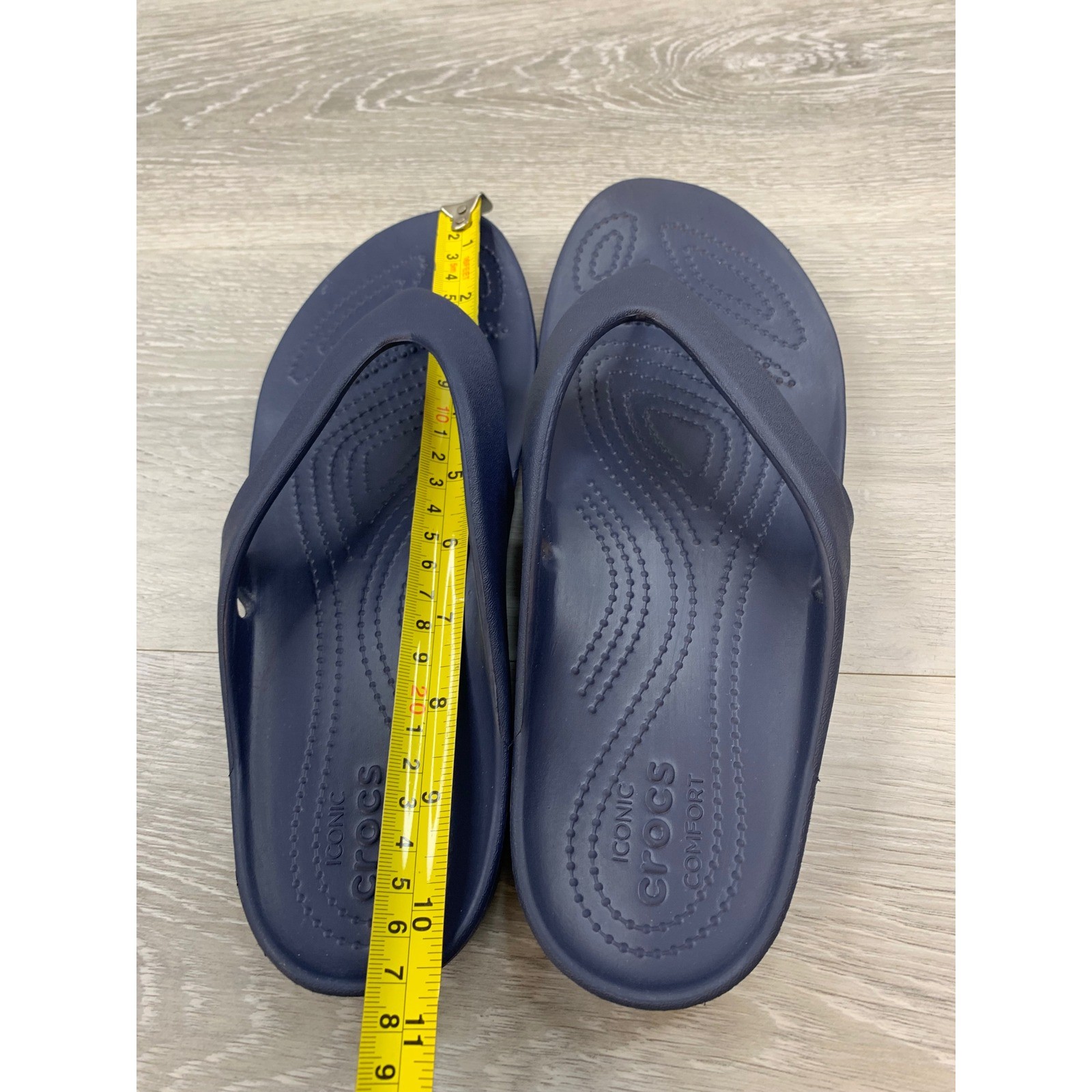 Crocs Kadee II Flip Flops Navy Blue Women’s Sandals 10 Comfort Casual Shoes
