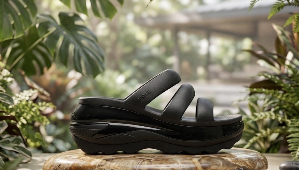 Crocs Classic Mega Crush Triple Strap Sandal – Black Women’s Sz 6