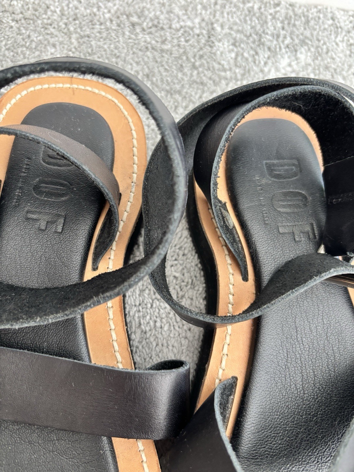 DOF Black Goldie Sandals Made In Italy EU 37 / AU 6-6.5 – RRP $179.95