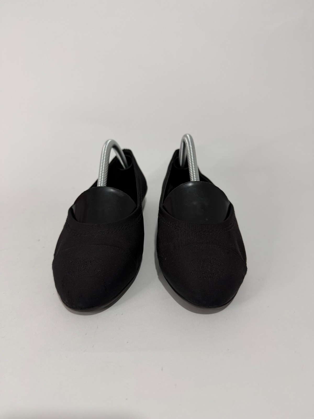 Chanel Grosgrain Cap Toe Uniform Ballerina Flats Black Size 35 EU/ 5 US/ 2 UK