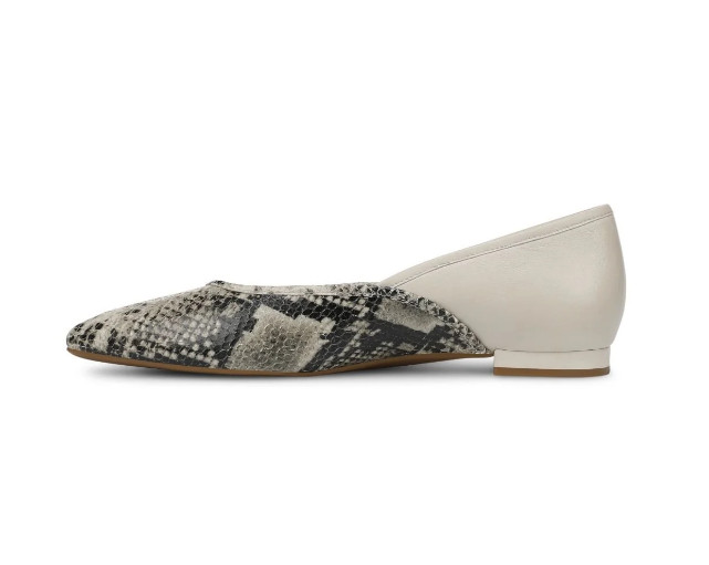Vionic’s Gracia Ballet Flat, Cream Snake Print Leather