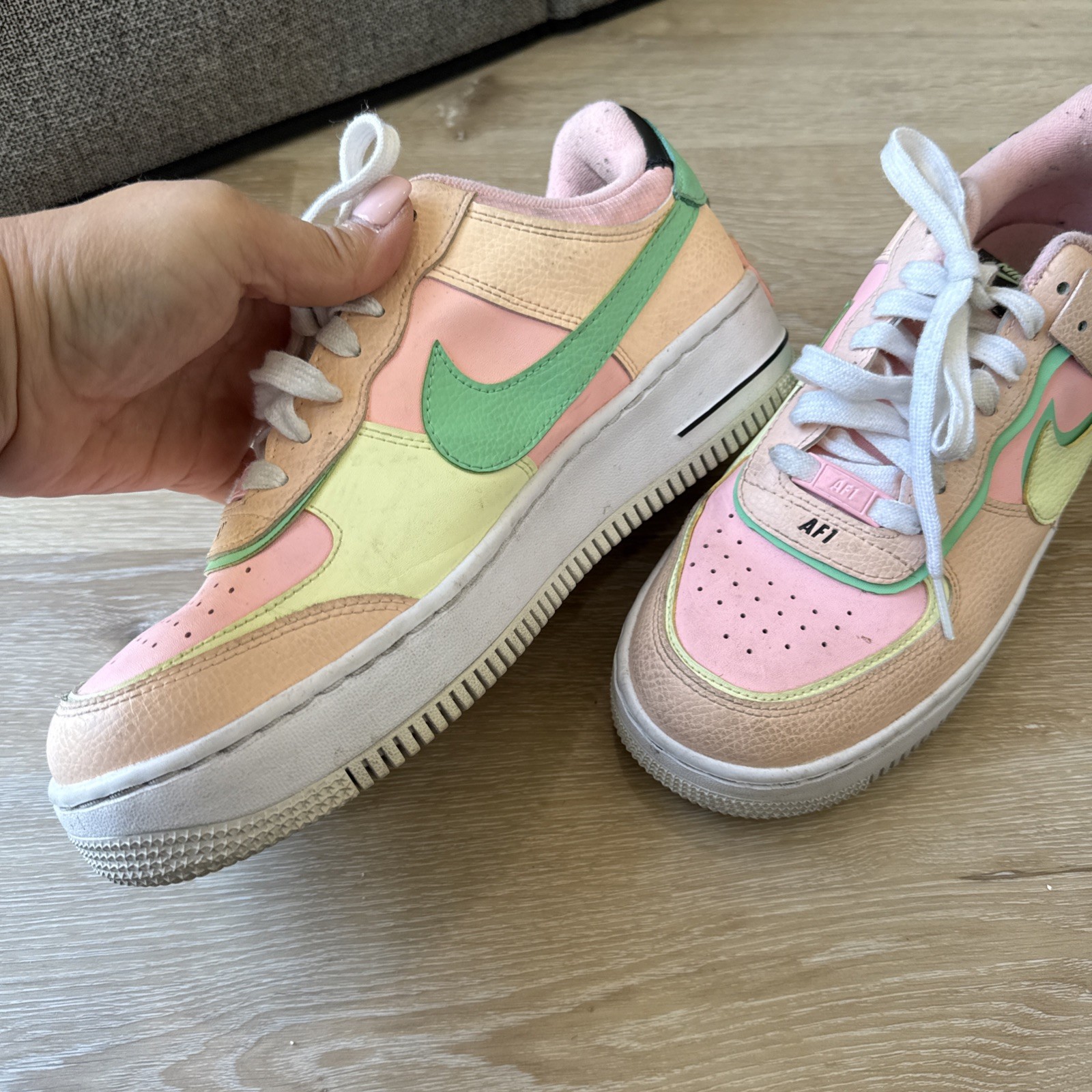 Nike Women’s Air Force 1 Shadow ‘Arctic Punch Barely Volt’ CU8591-601 Size 10