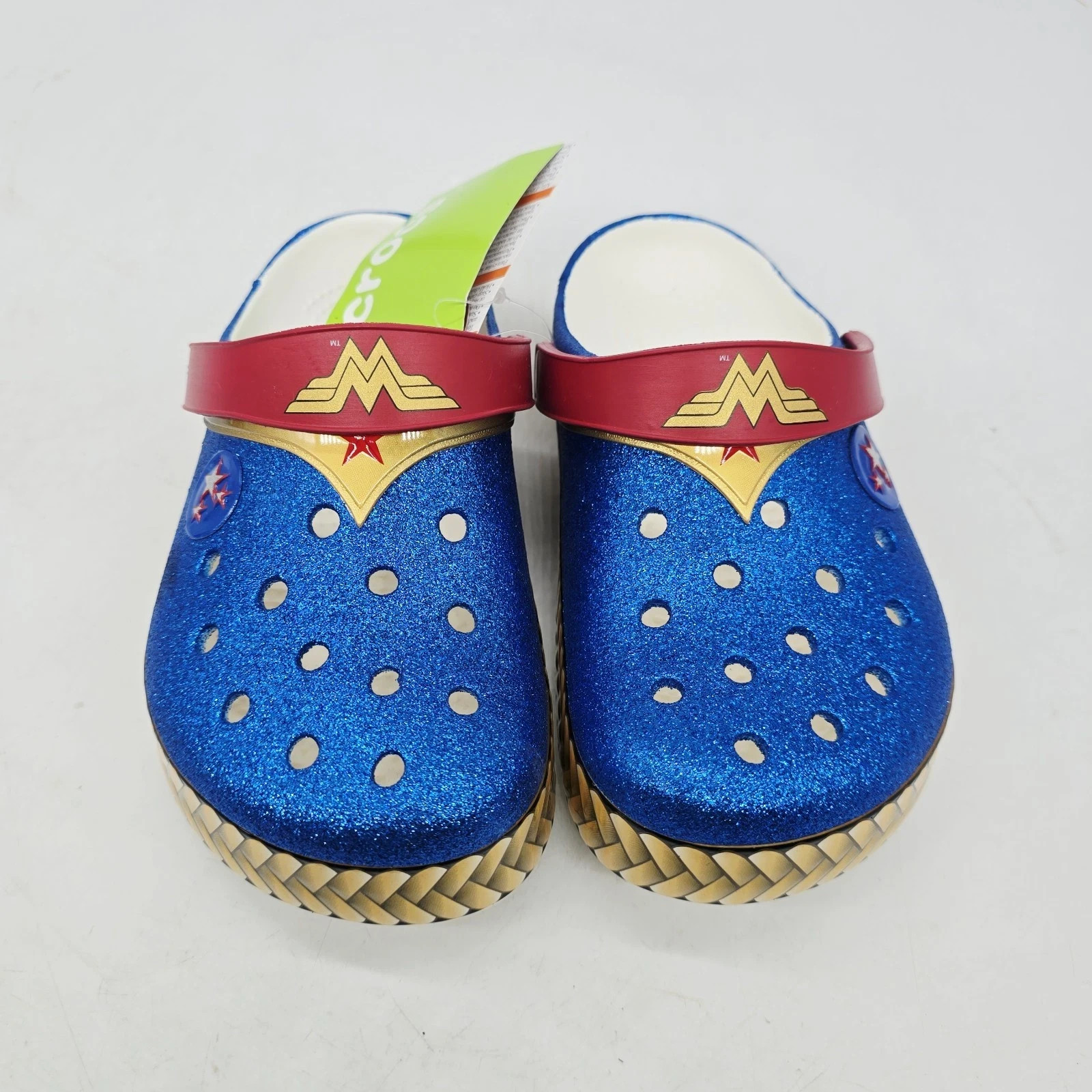 Crocs Crocsband Wonder Woman Clogs Women’s Size 9 Blue Glitter Relaxed Fit NEW