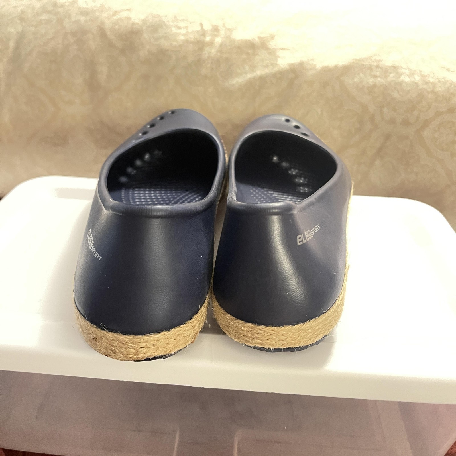 ELEGA SPORT Shoes Womens Size 8 Navy Blue Flats Espadrille Jelly EVA SV-014