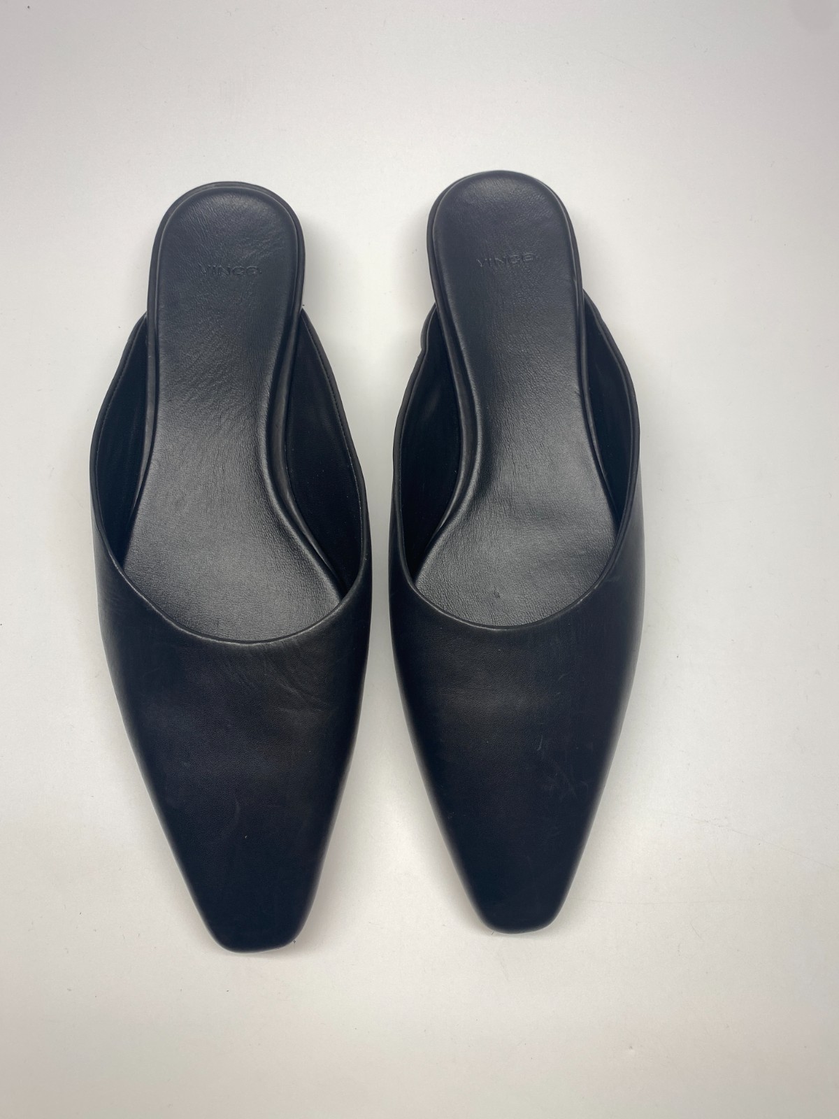 Vince Womens Ana Black Leather Slip On Mules Sz 8