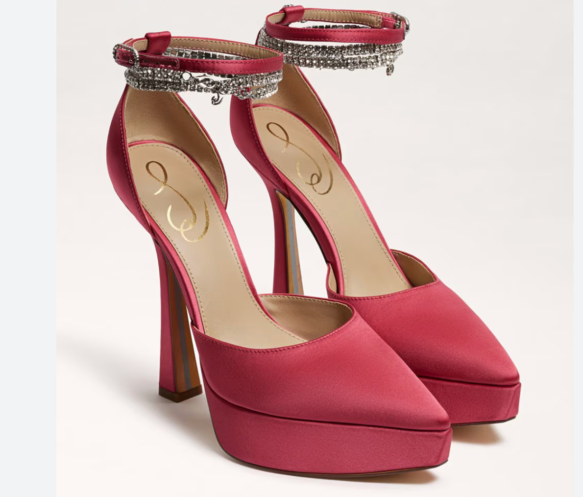 Sam Edelman Andie fuschia satin heels new 7.5