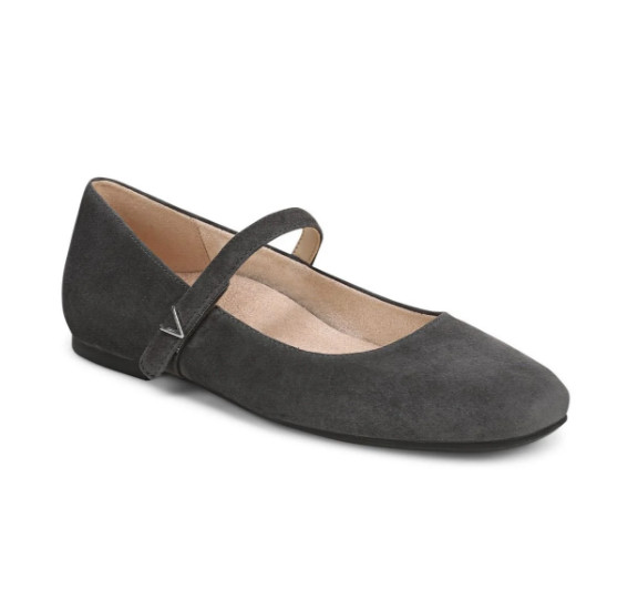 NEW VIONIC Women’s Alameda Mary Jane Flat – Graphite Grey Suede