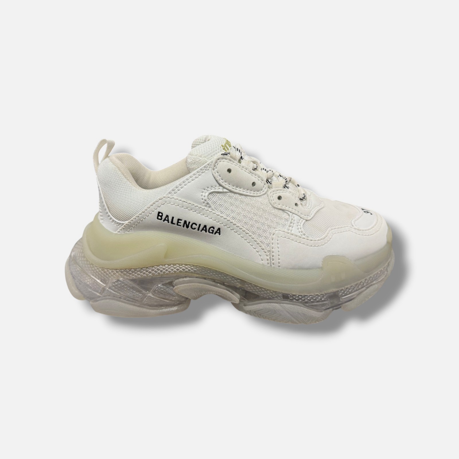 Balenciaga Women’s White Triple S Clear Sole Sneaker Shoes Size EU:37 US:7