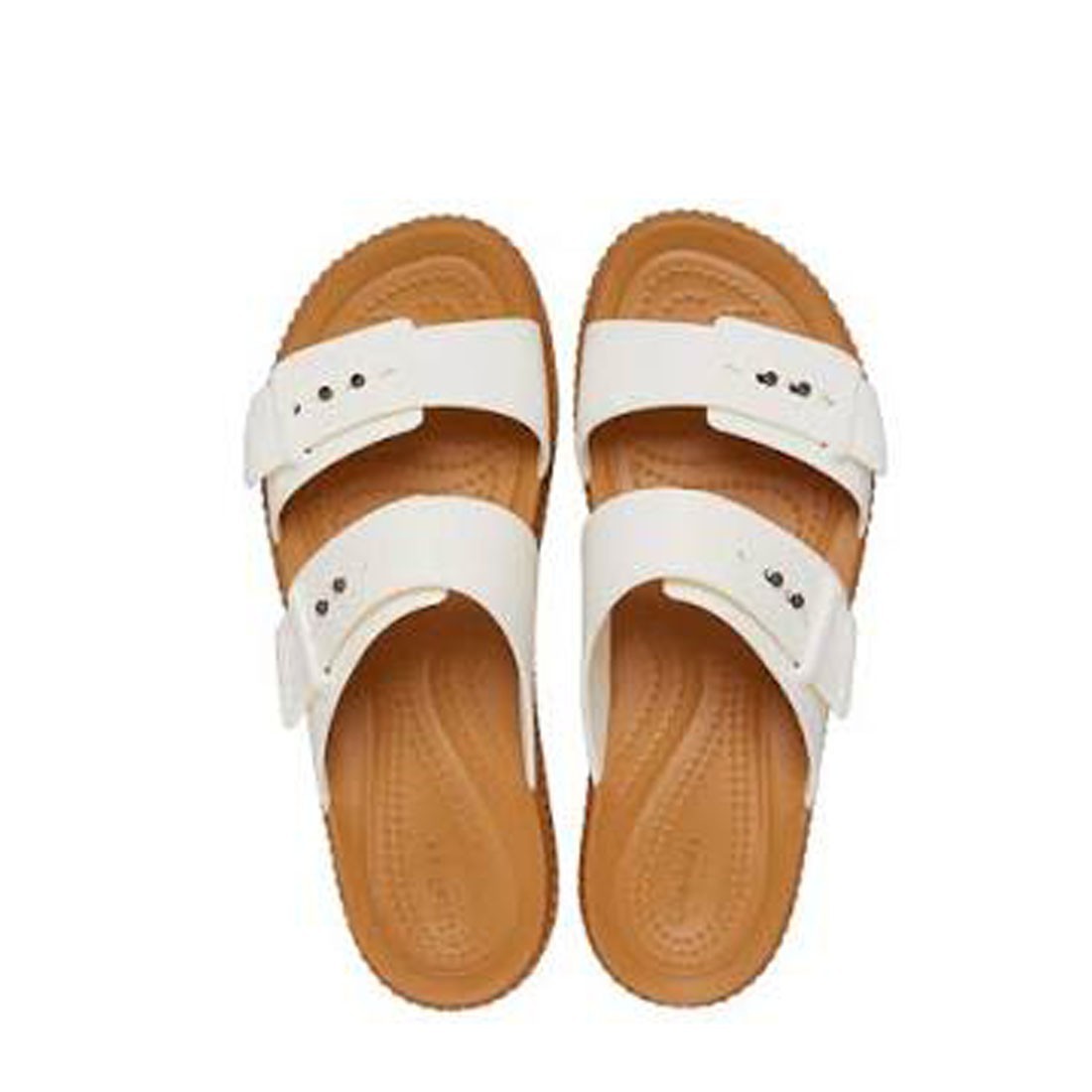 Crocs Brooklyn Woven Buckle Chalk White Platform Sandals Wedges Women 209978-OWV