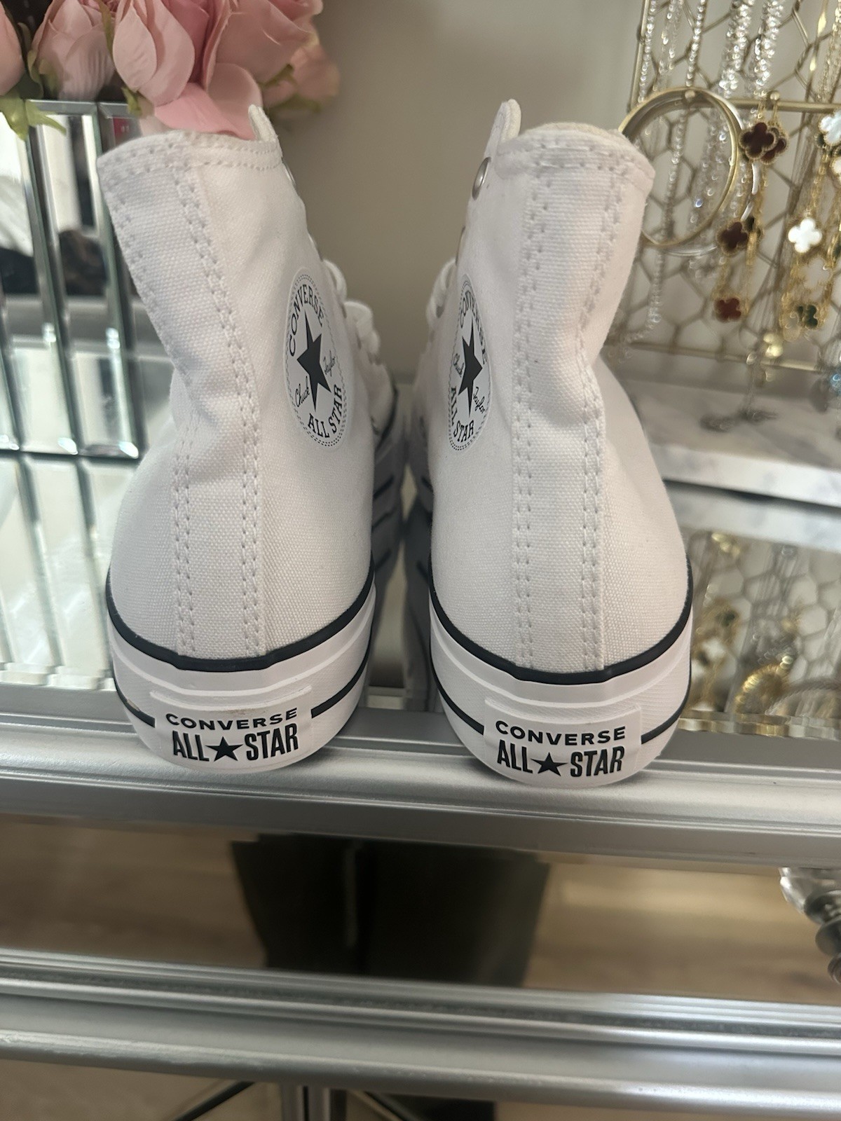 Converse Chuck Taylor All Star Platform High Top White Canvas Sneaker 560846F