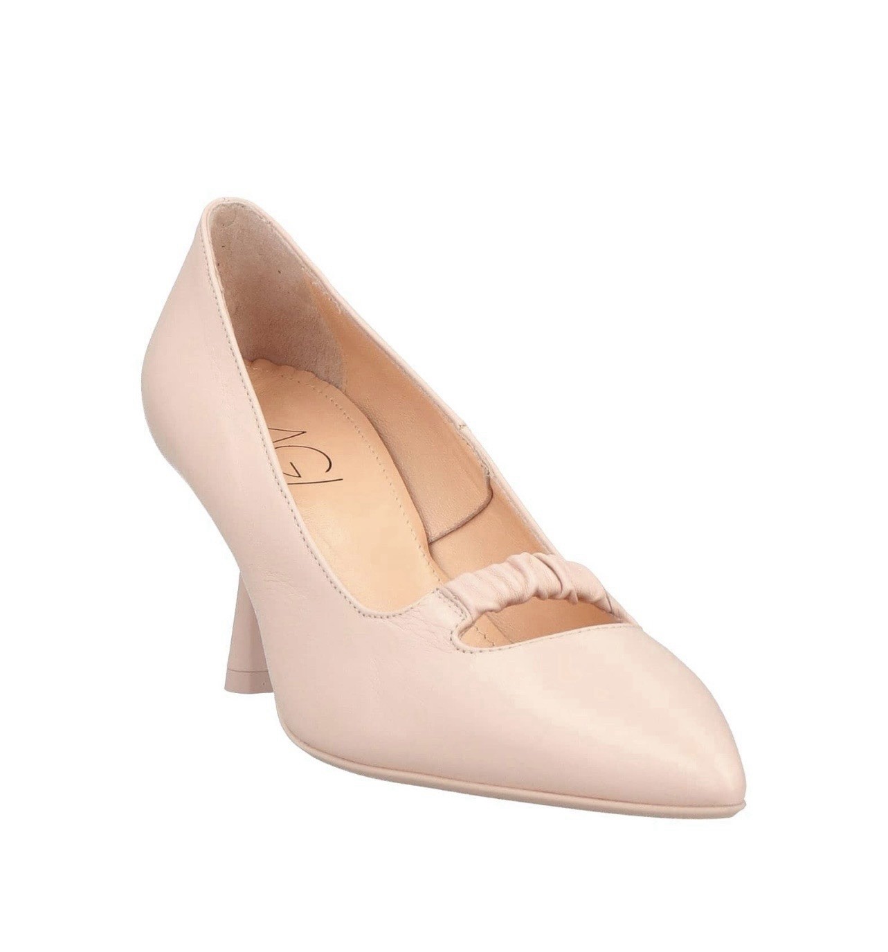 🤍NEW AGL Hellen Pumps Size 37 Nude Leather Made in Italy Kitten Heel 2.75” 🤍