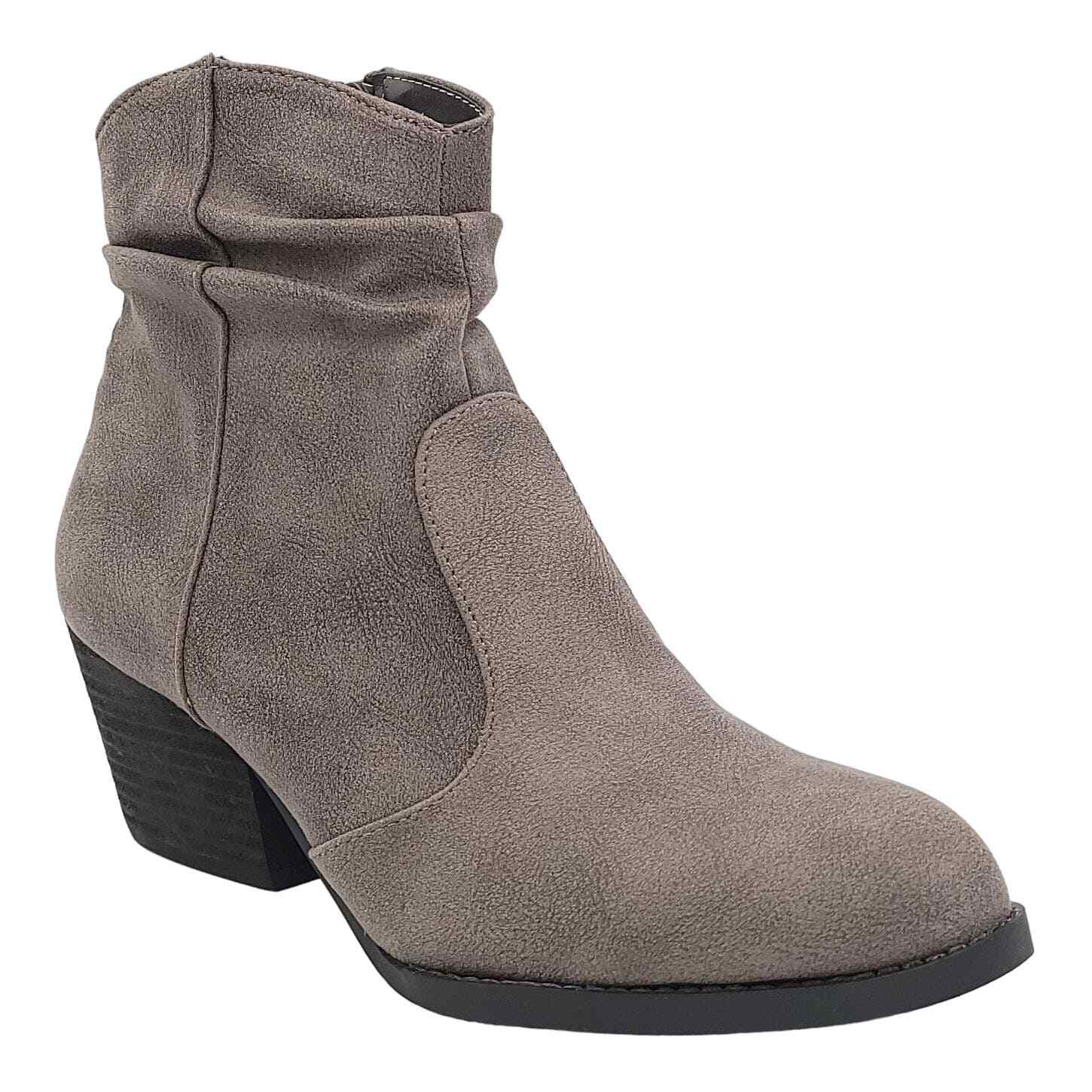 Bella Vita Women Block Heel Ankle Booties Helena Size US 9M Grey Faux Suede
