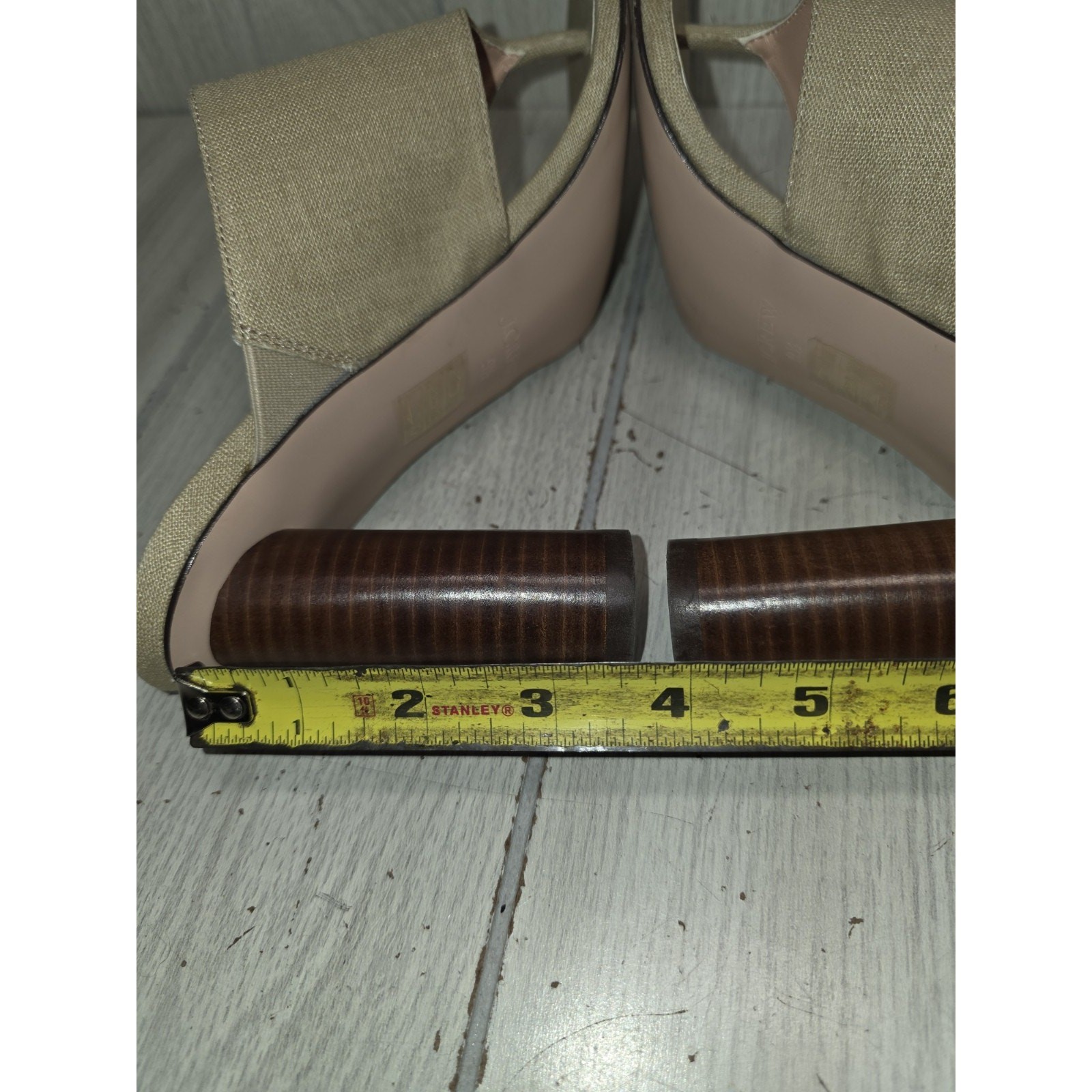 J CREW Rounded-Heel Thong Sandals In Linen Size 9.5 Cute Round Heel 3.5″