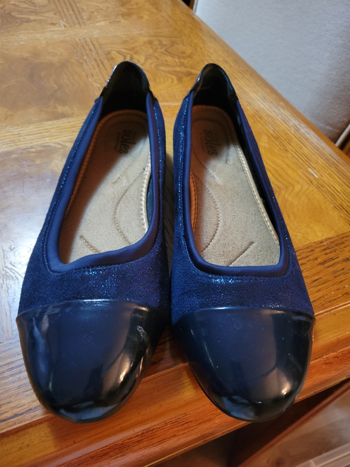 Lite Wght Comfy Business Casual Flats. Good Souls By Catherines Sz 10-Wide.