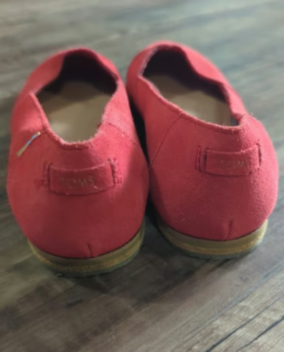 TOMS Red Ballet Flats Size 5