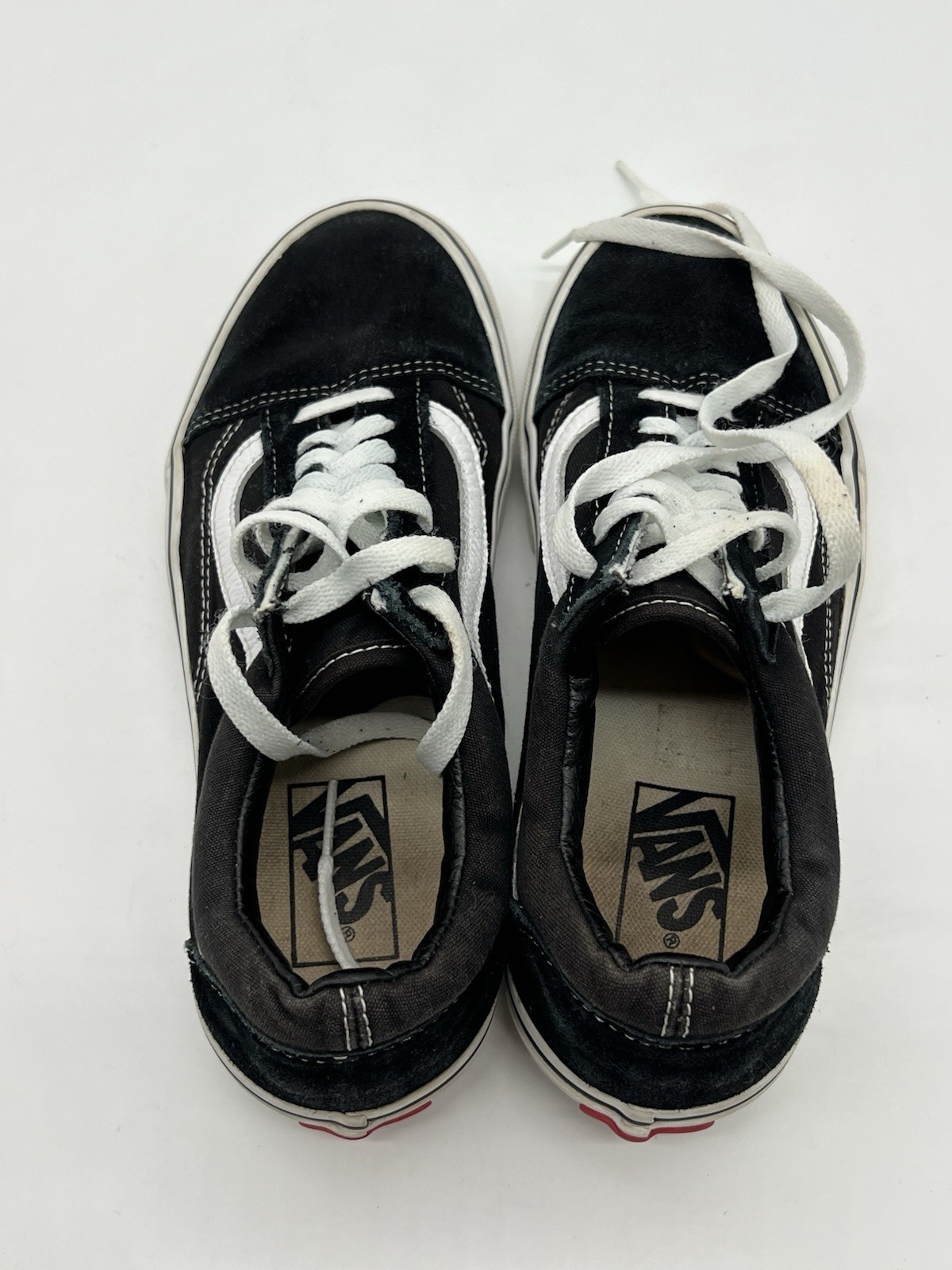 Vans Ward Women 8.5 Men 7 Black Suede Low Top Canvas Athletic Skateboard Sneaker