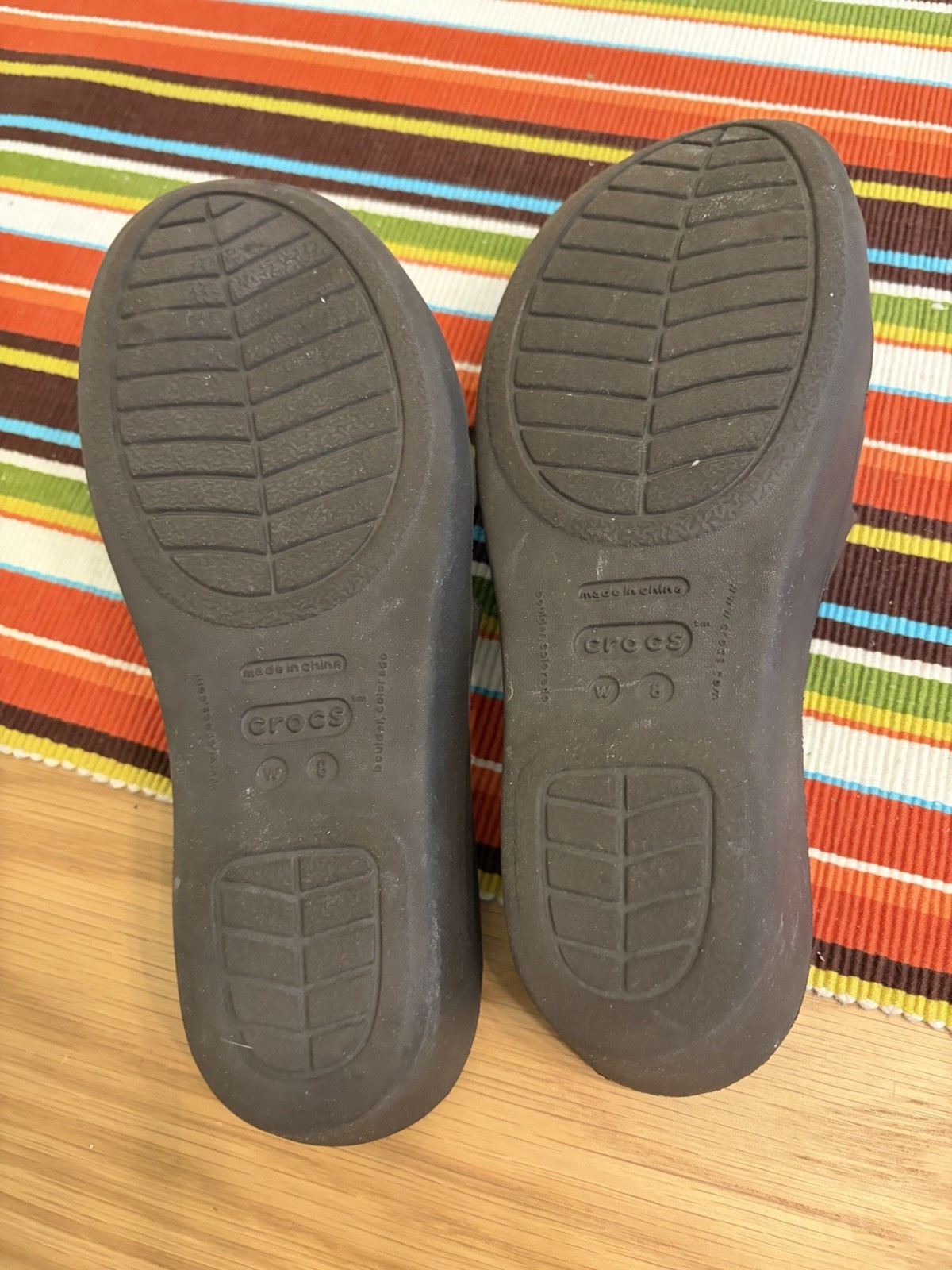Crocs Rhonda Wedge Slide On Sandals Charcoal Women’s Size 8
