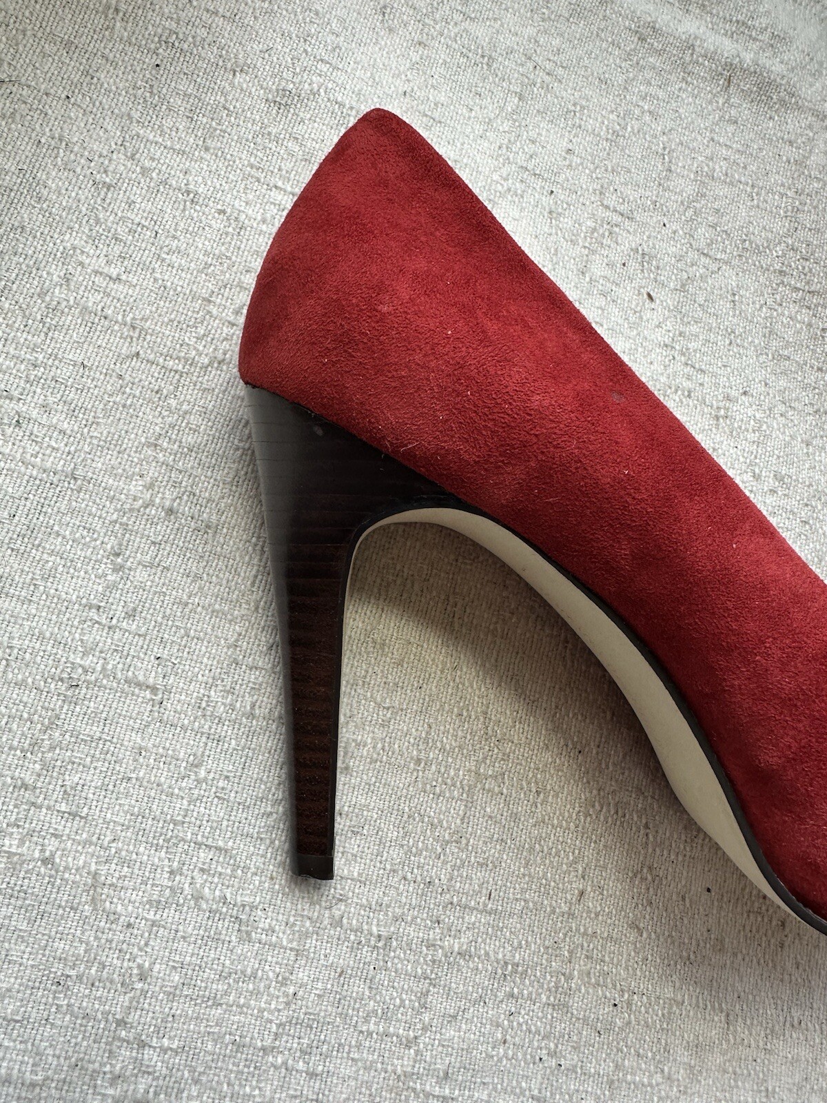Banana Republic Womens Red Suede High Heel Platform Pumps Sz 7M Used