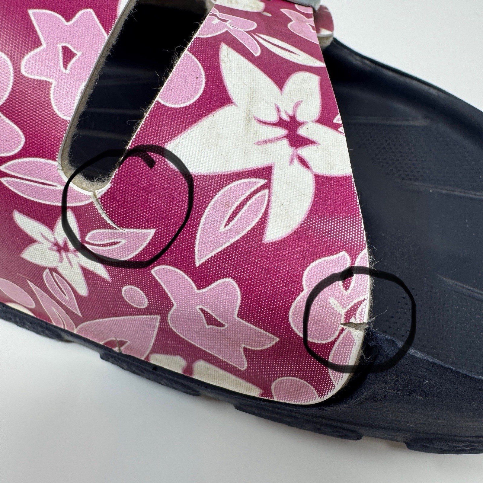 Birki’s by Birkenstock Sansibar Slide Sandal SZ 39 Floral 3 Strap Buckle Pool
