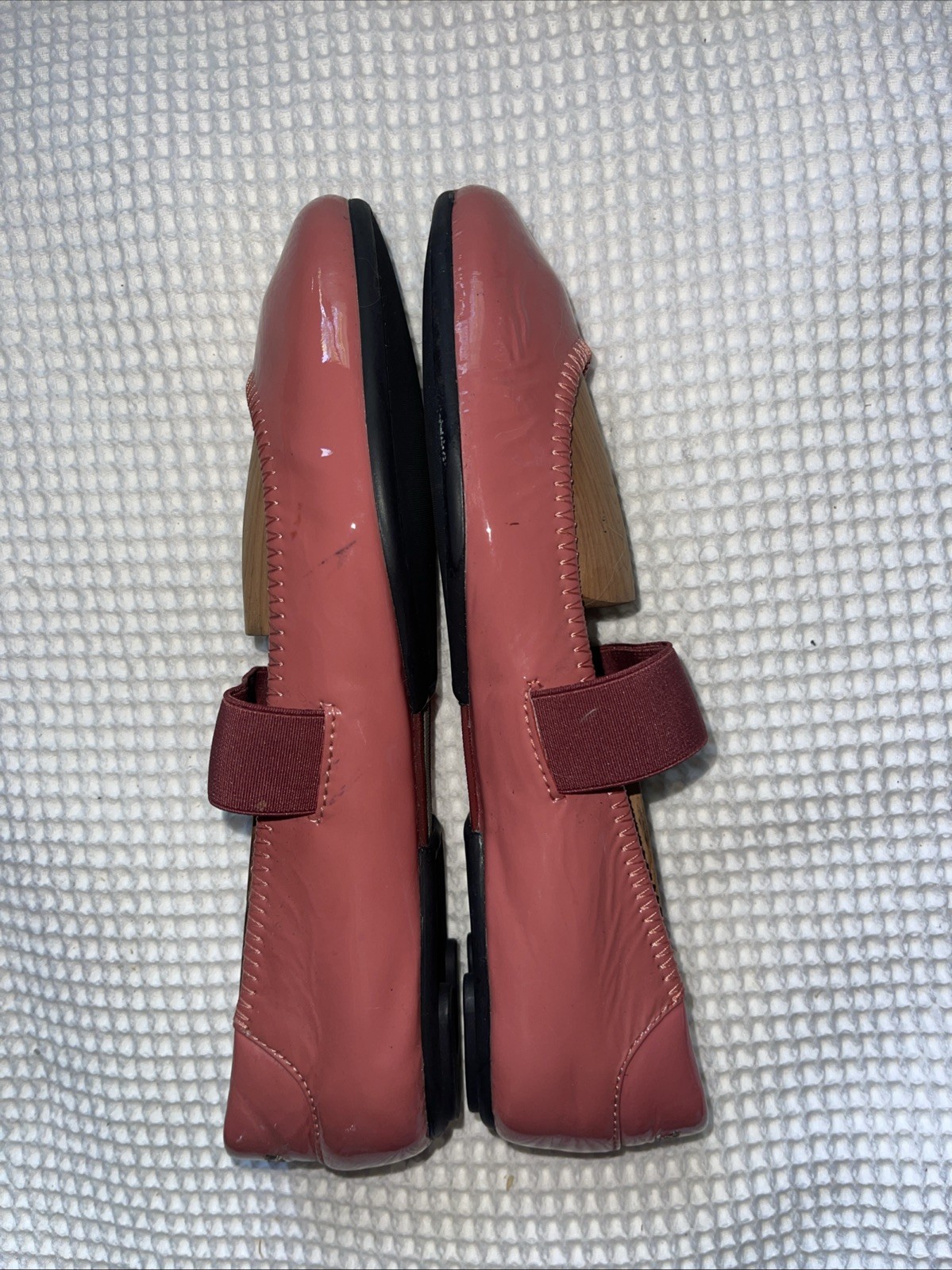 Bally Ballet Flat Luxury Designer Shoes PINK/SALMON Patent Leather US 6.5D