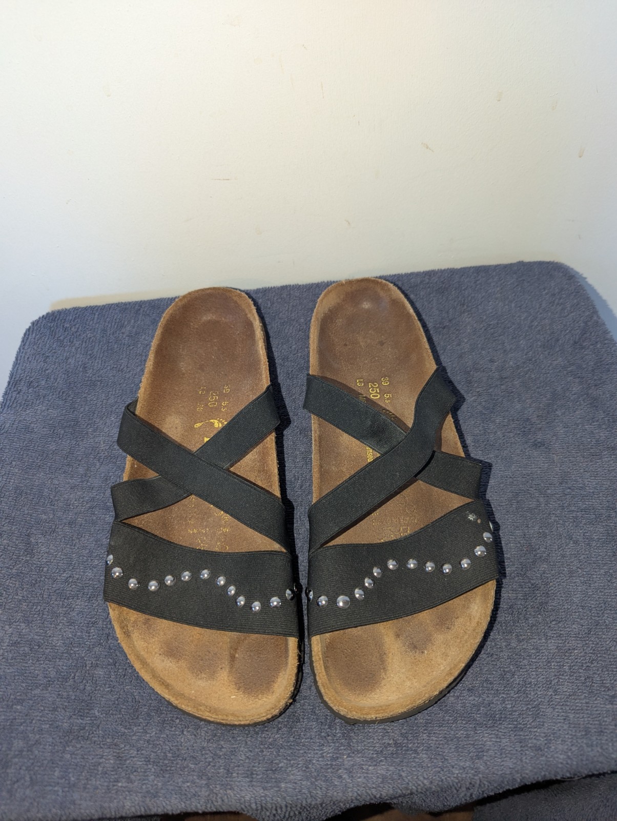 Birkenstock Papillio Cosma Strappy Sandals Size EU 39 US 8 Black Studded Narrow