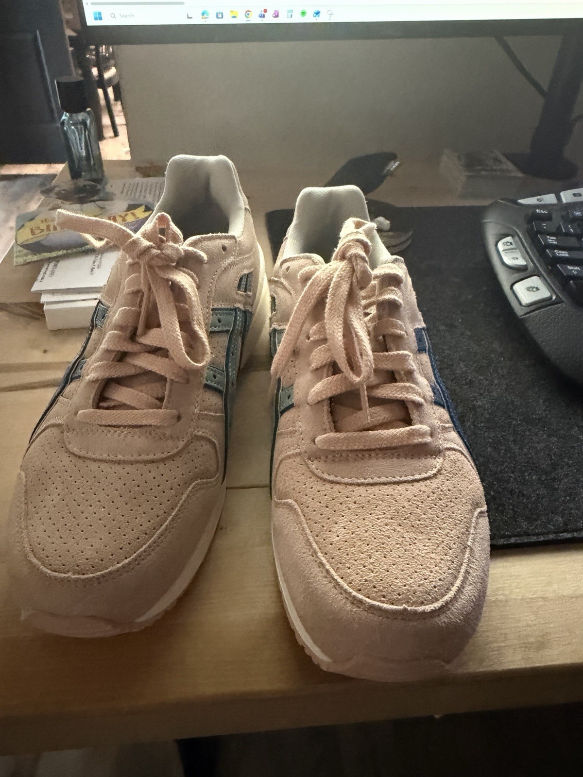 Women’s Pink White And Blue ASICS Sneakers