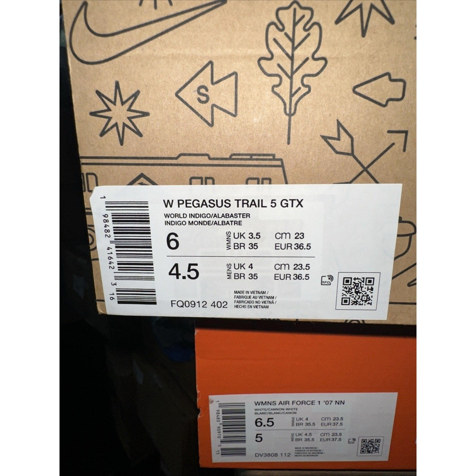 New Women’s Size 6 Nike Pegasus Trail 5 GTX Goretex World Indigo FQ0912-402