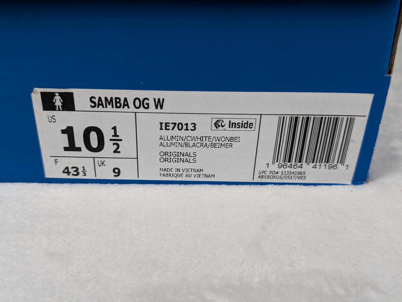 🔥 Sz 10.5 – Adidas Samba OG Beige Aluminum Gum Sole Sneakers IE7013 Women’s