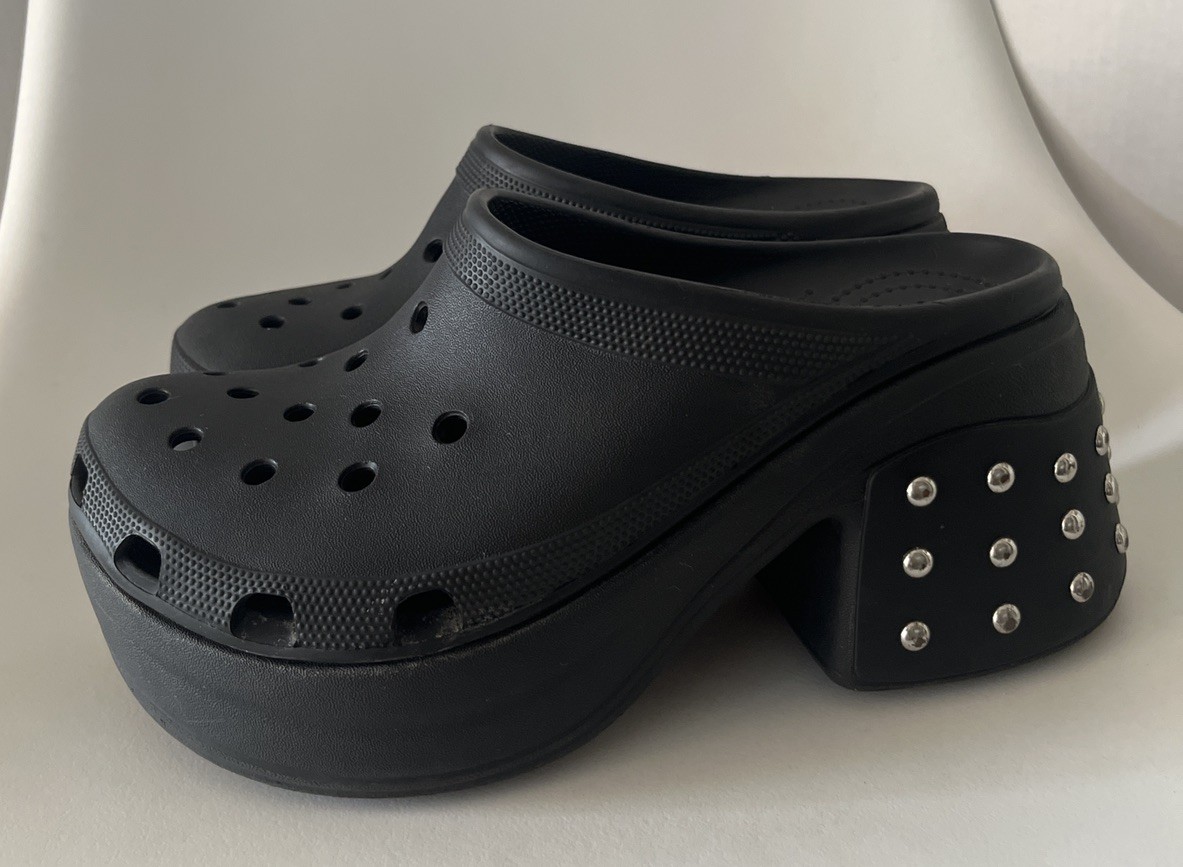 Crocs Siren Studded Platform Clogs Black Women’s 10 Men’s 8 Goth Punk Rare